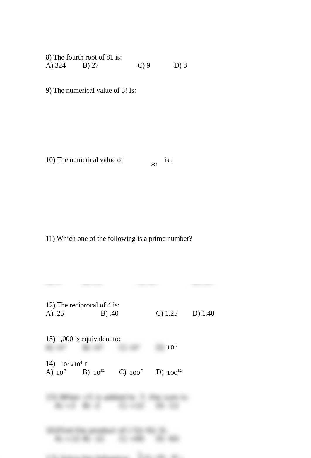 MATHEMATICS KNOWLEDGE SAMPLE QUESTIONS # 4_dzbk97rujwe_page2