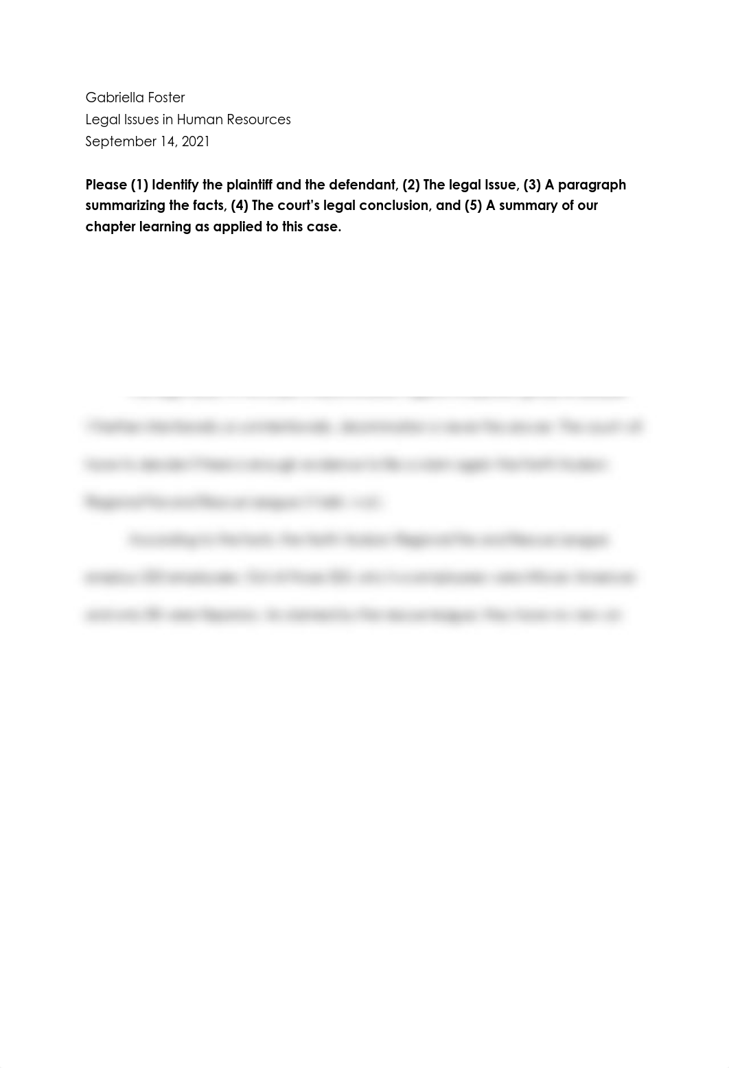 Gabriella Foster - Case Study 2 - Legal Issues in Human Resources.pdf_dzboa33tfcf_page1