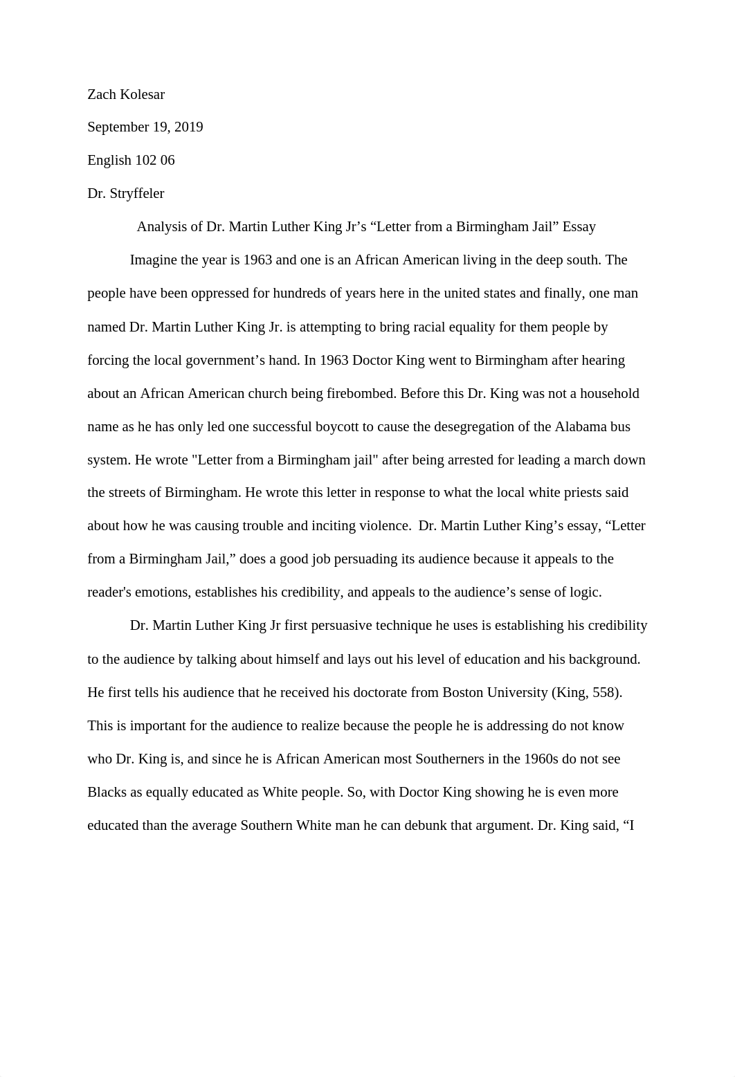 Analysis of Dr. Martin Luther King Jr's "Letter from a Birmingham Jail" Essay_dzboduk3ldg_page1