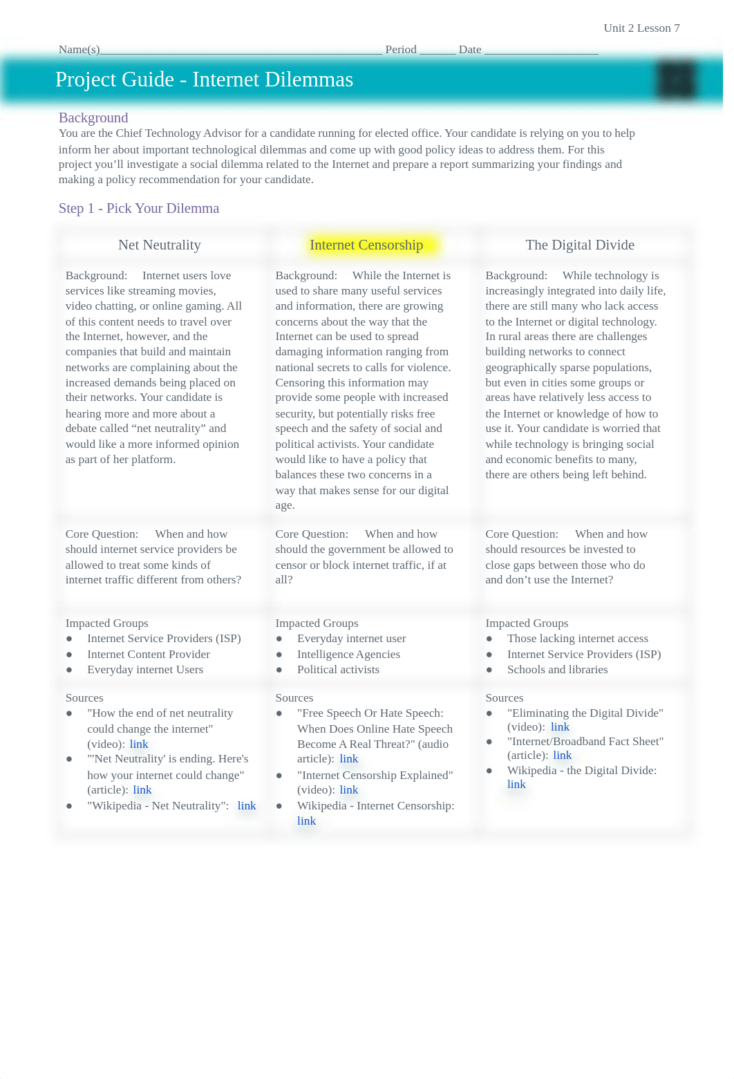 Unit 2 Project Guide - Internet Dilemmas .pdf_dzbrjn1z7ph_page1