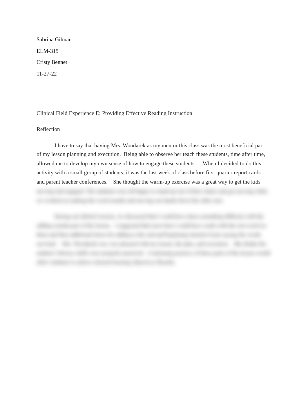 ELM-315 Clinical Field Experience E Providing Effective Reading Instruction.docx_dzcapmpnwtx_page1