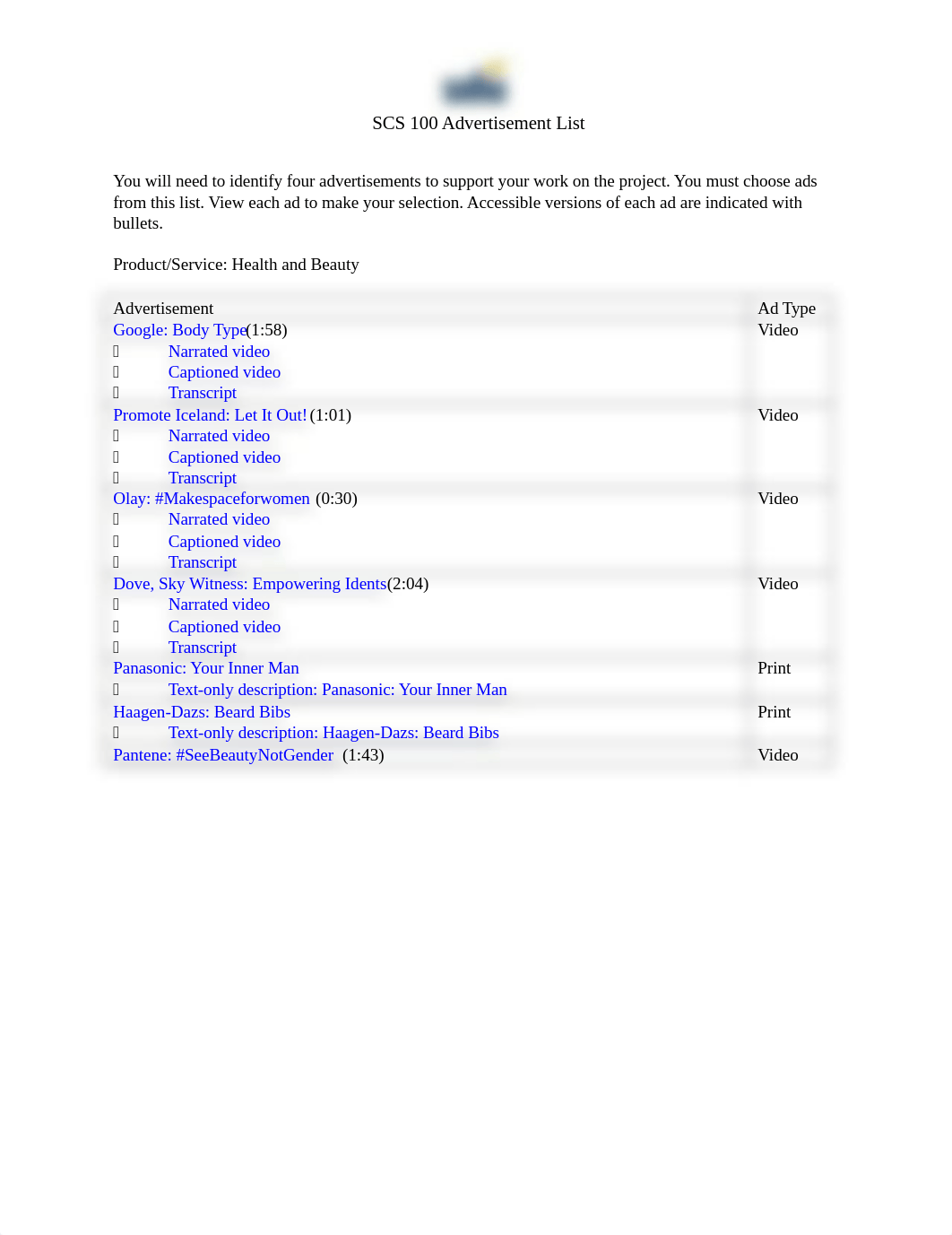 SCS 100 Project Advertisement List.docx_dzcd34jzj4p_page1