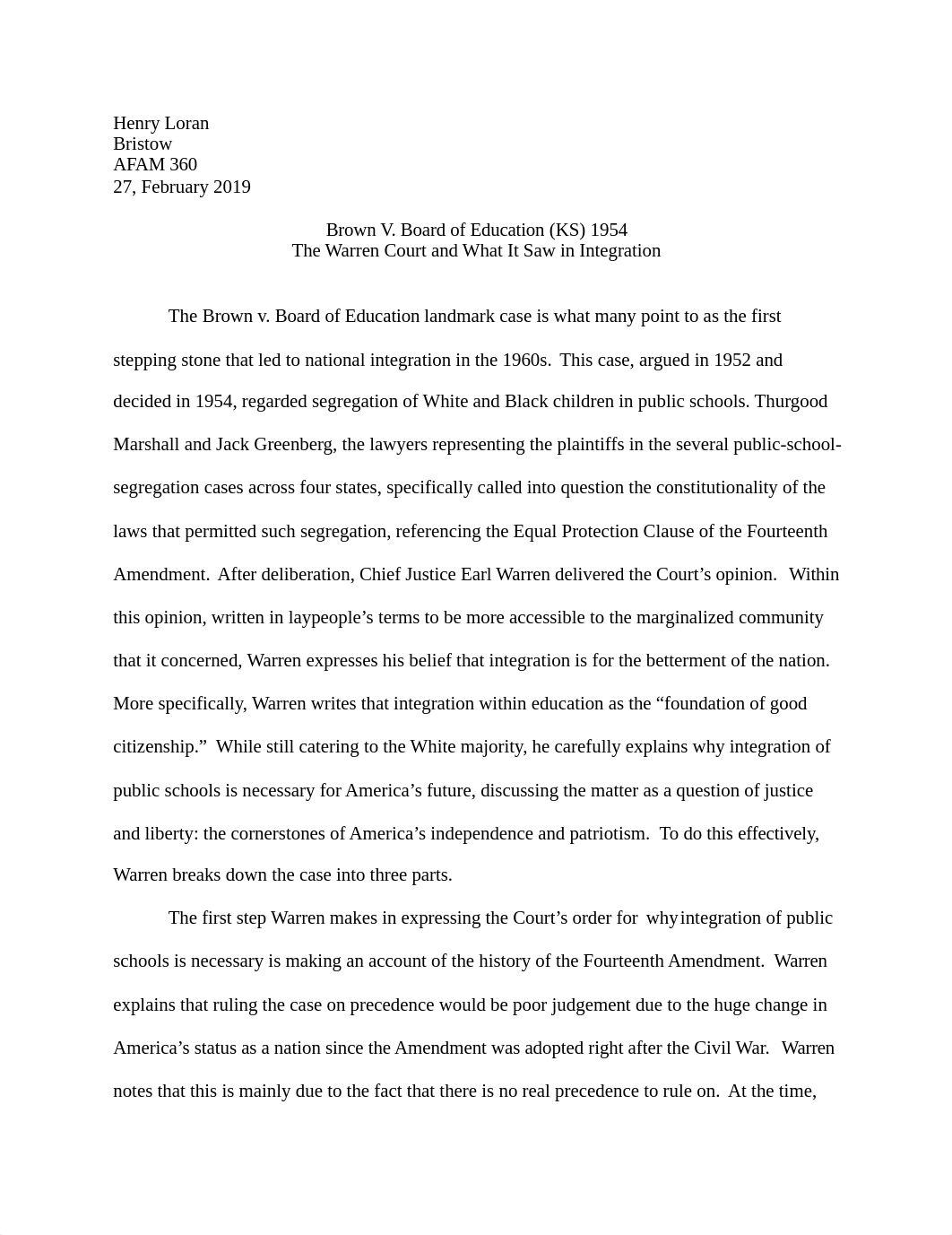 Brown V. Board of Education - The Warren Court and What it Saw in Integration.docx_dzd3ejrky4s_page1