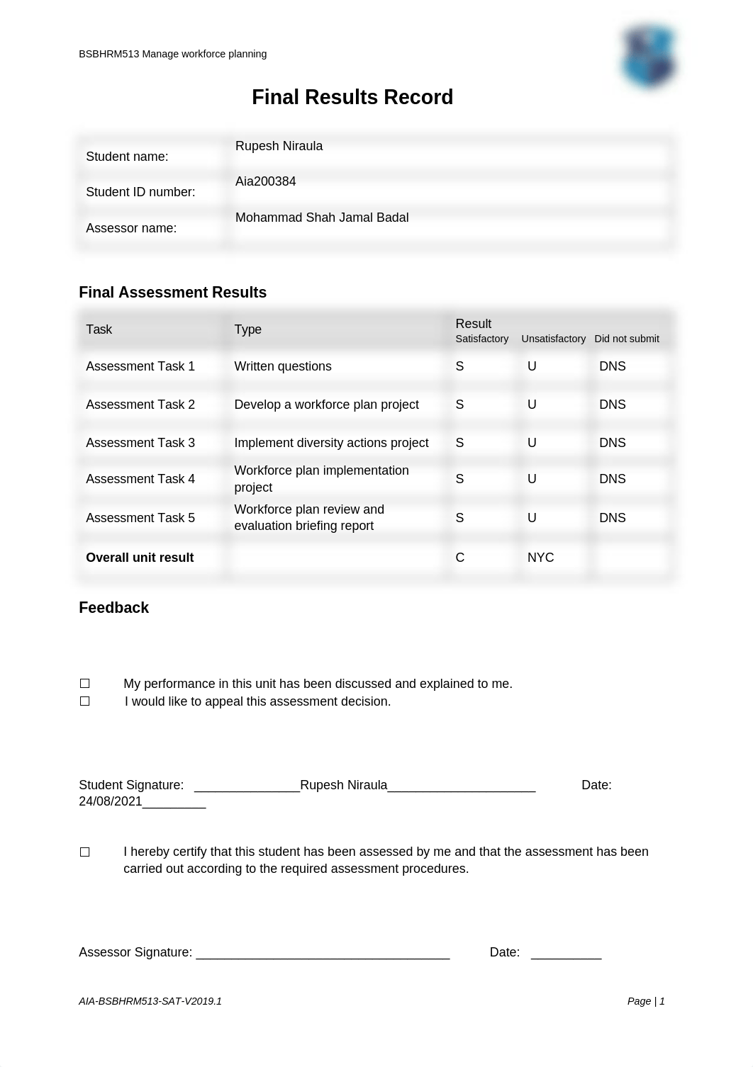 BSBHRM513 Manage workforce planning(Rupesh Niraula).docx_dzdlep8okm5_page1