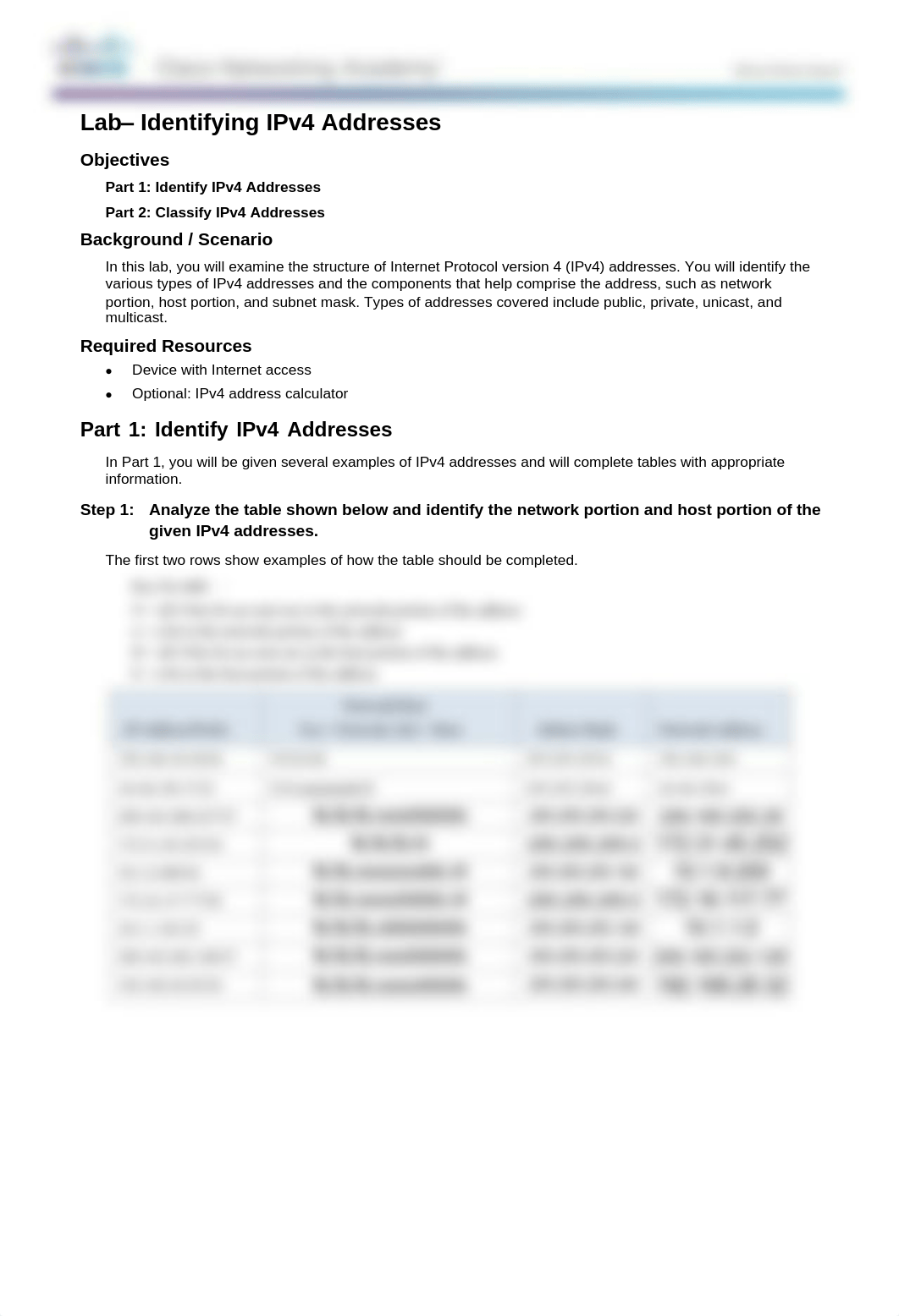 7.1.4.9 Lab - Identifying IPv4 Addresses - Jose D Nazario.pdf_dze5ki8iff1_page1