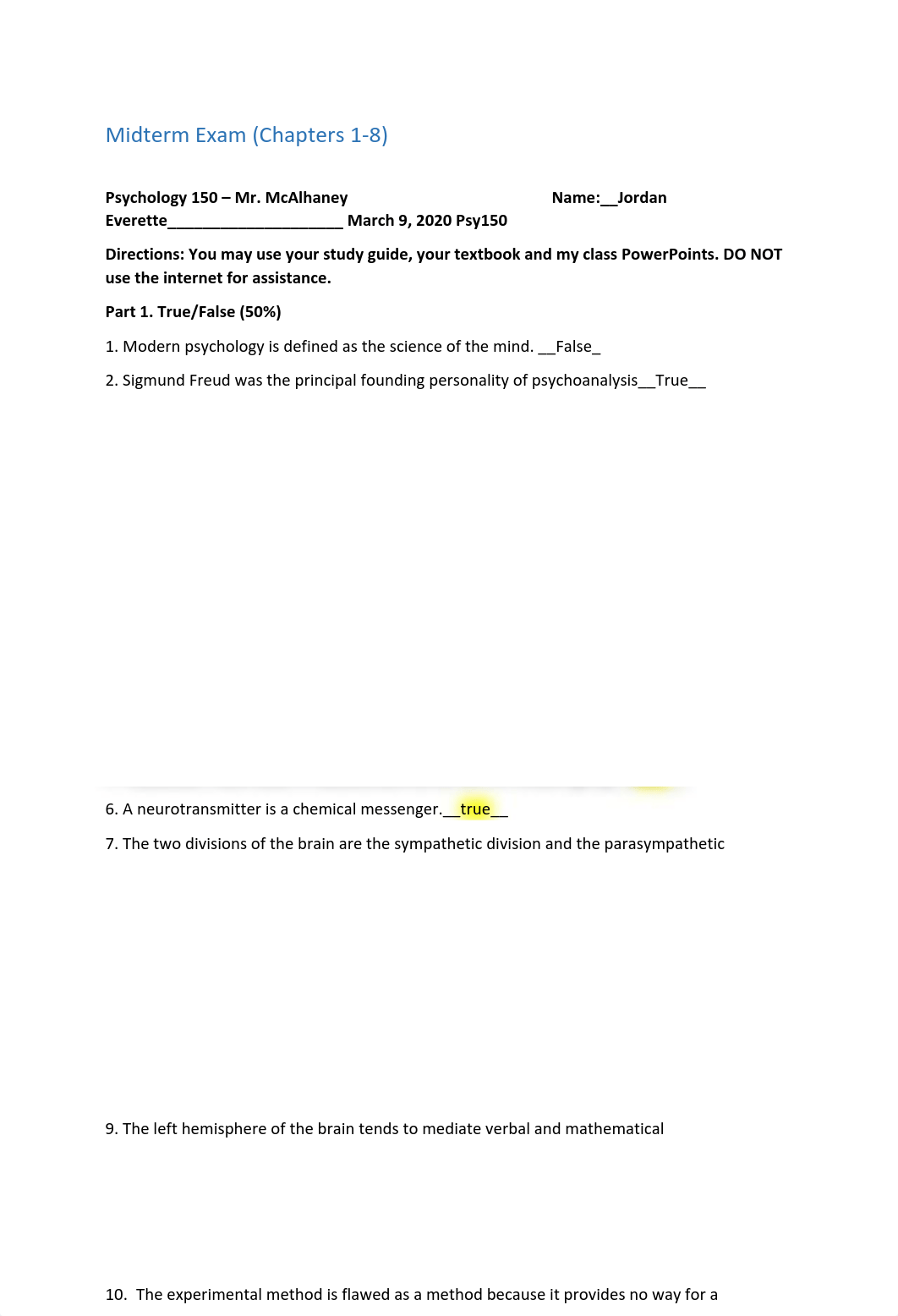 Psychology 150 Midterm Exam.pdf_dzealjio6jz_page1