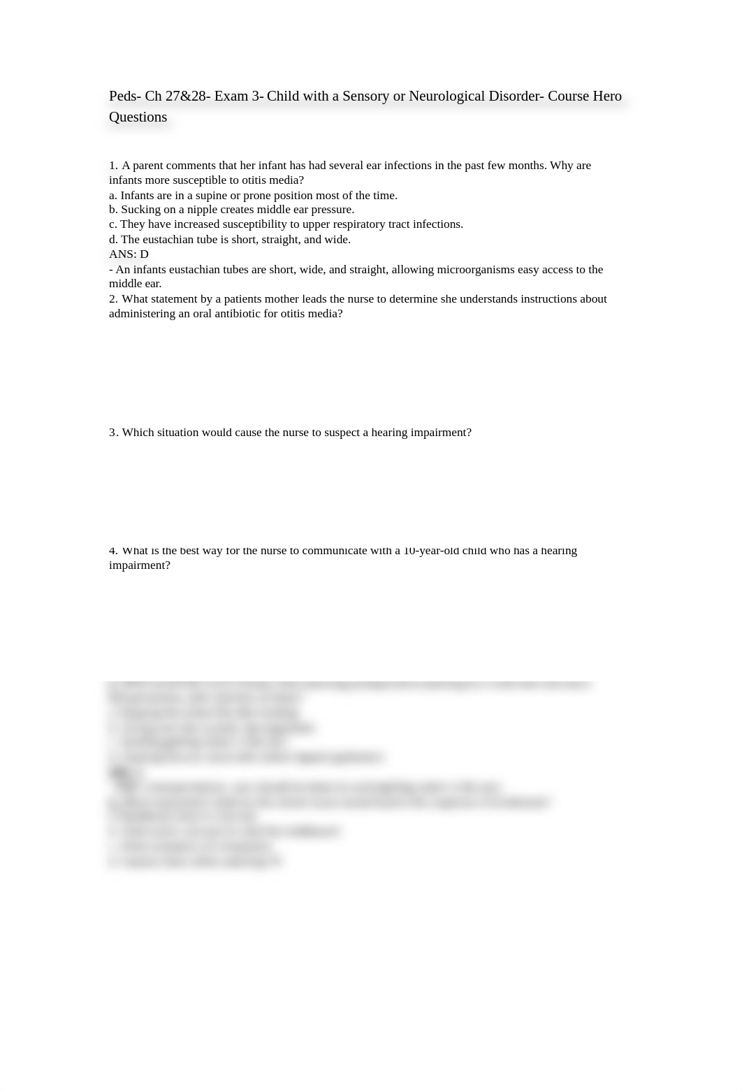 Peds- Ch 27&28- Exam 3-  Child with a Sensory or Neurological Disorder- Course Hero Questions.rtf_dzedei87uqc_page1