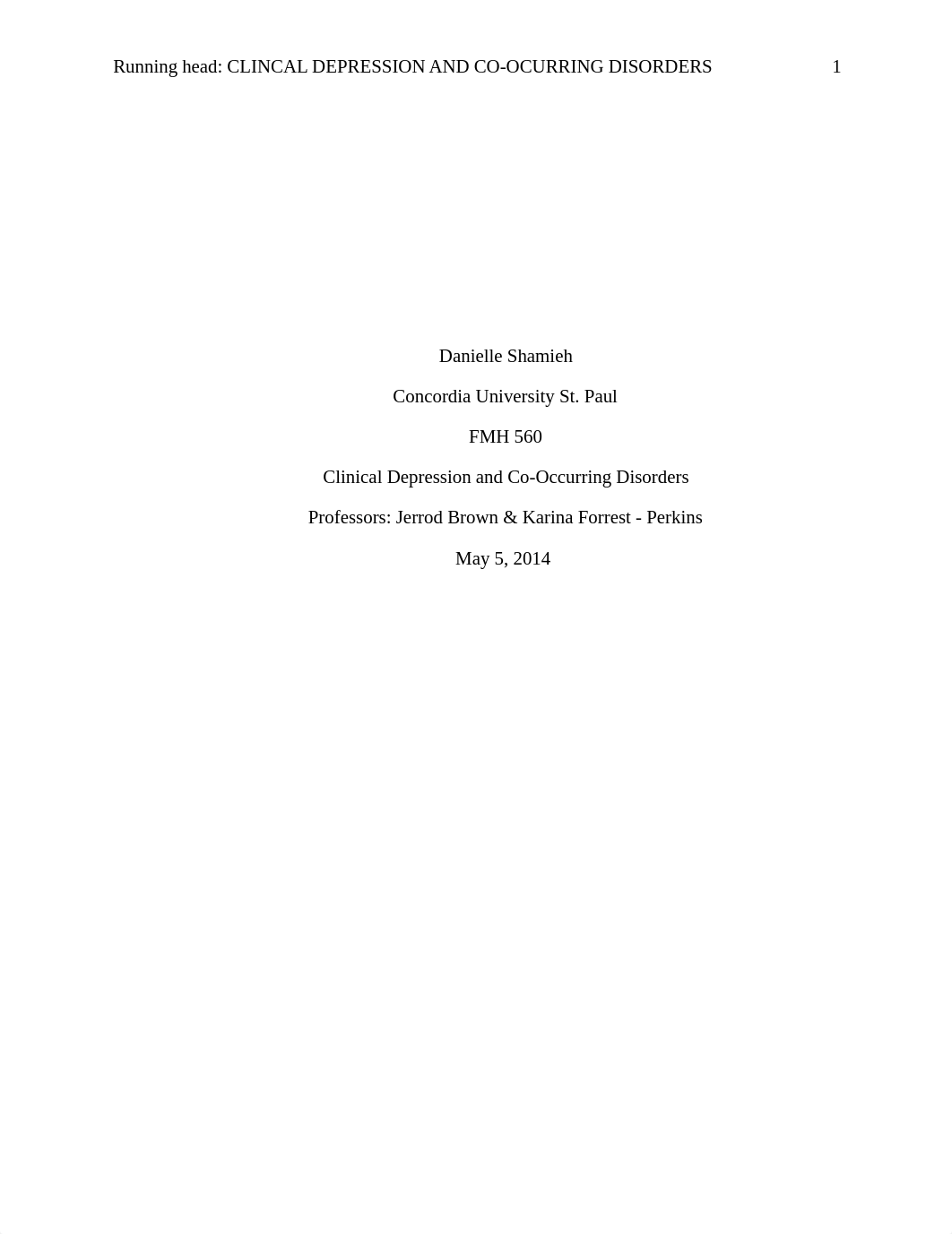 Week 2 CLINCAL DEPRESSION AND CO-OCURRING DISORDERS.docx_dzethnycxd6_page1