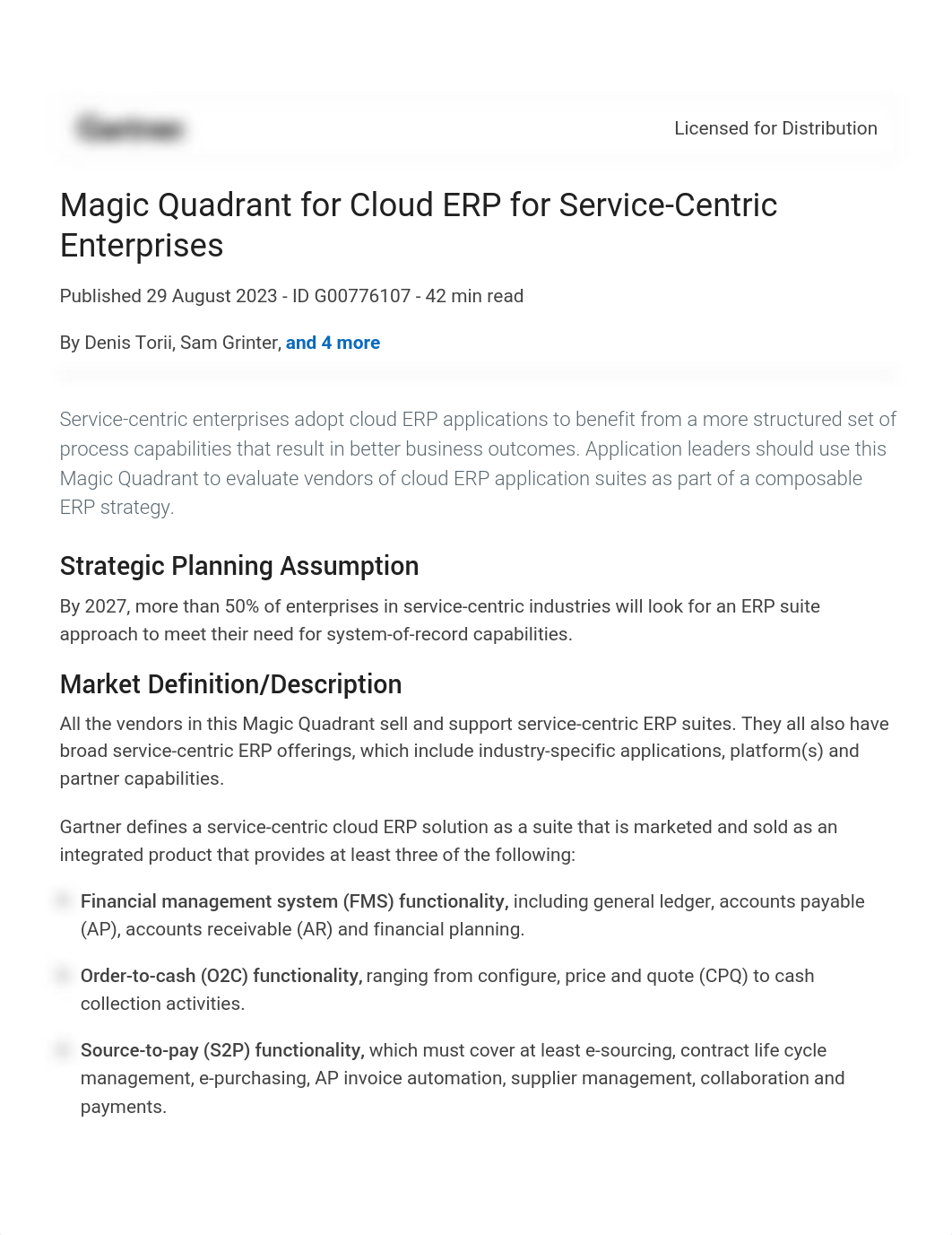 Gartner Reprint ERP for Service Centric_082023.pdf_dzex4s973ve_page1