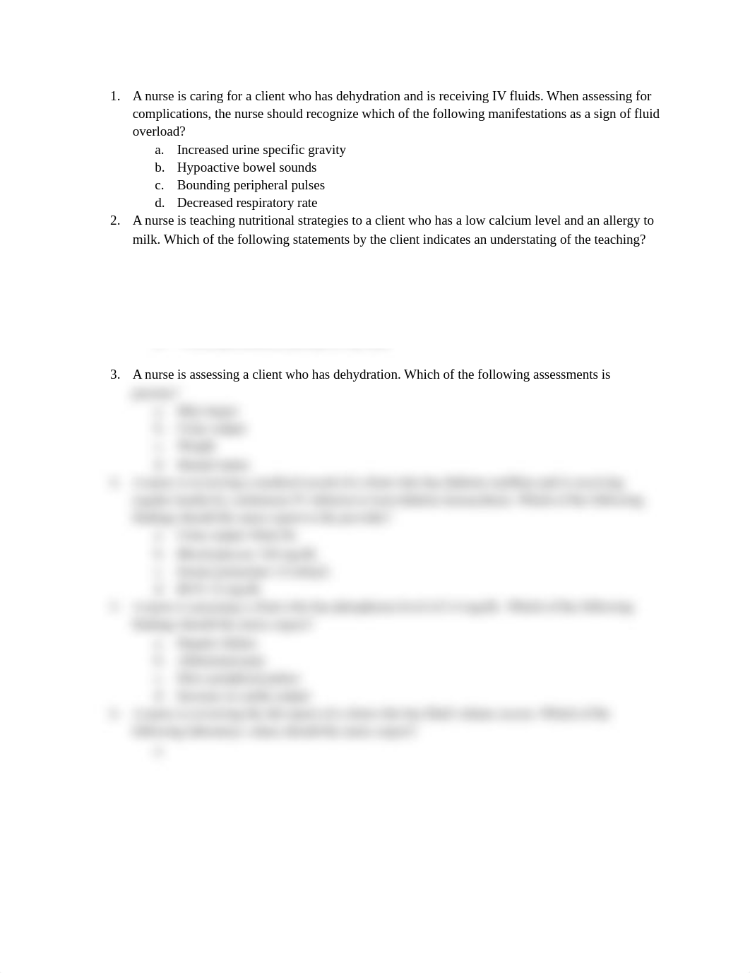 A nurse is caring for a client who has dehydration and is receiving IV fluids.docx_dzf1h7qmj0g_page1