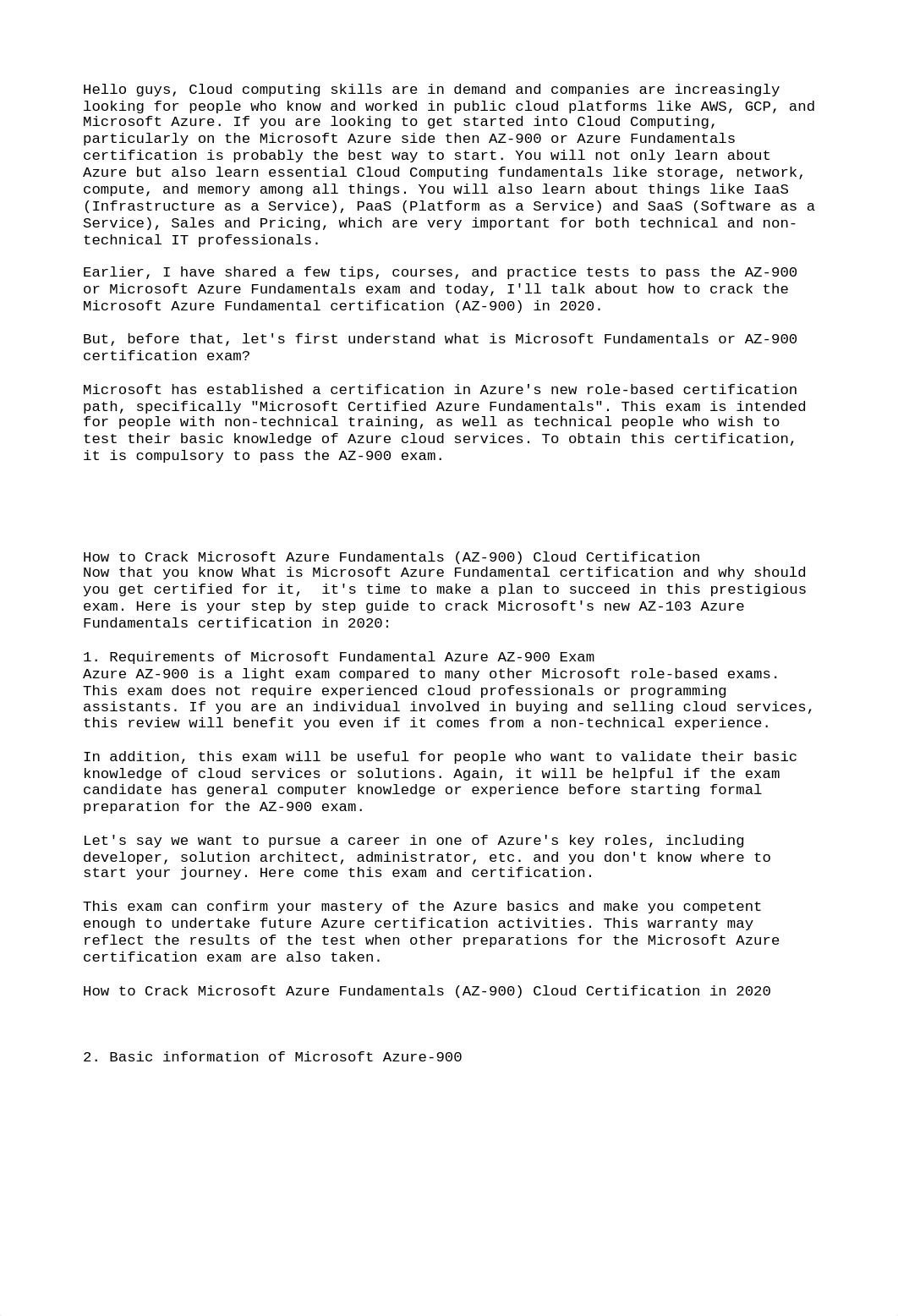 How to Crack Microsoft Azure Fundamentals (AZ-900) Cloud Certification in 2020.txt_dzf3jht4vp8_page1