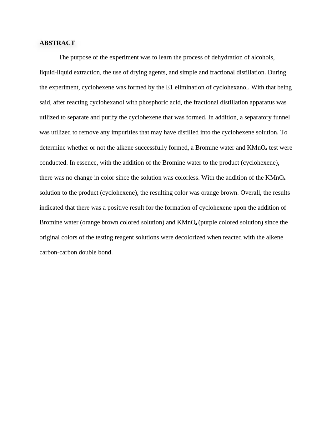 Synthesis of Cyclohexene from Cyclohexanol Lab Report.docx_dzfhwty4k5y_page2