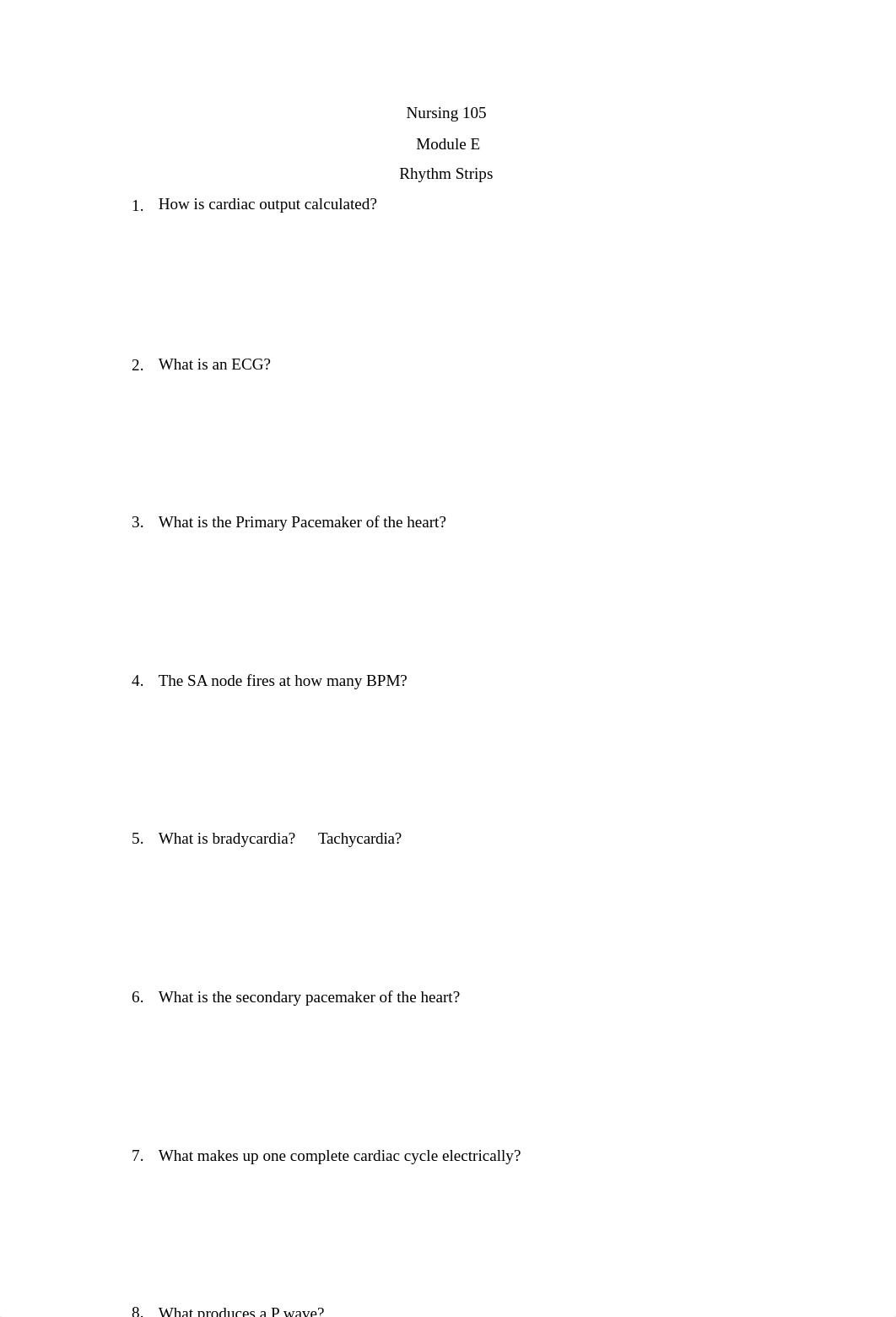 NUR 105 MOD E- Rhythm Strip Study Guide.pdf_dzfjls9klel_page1