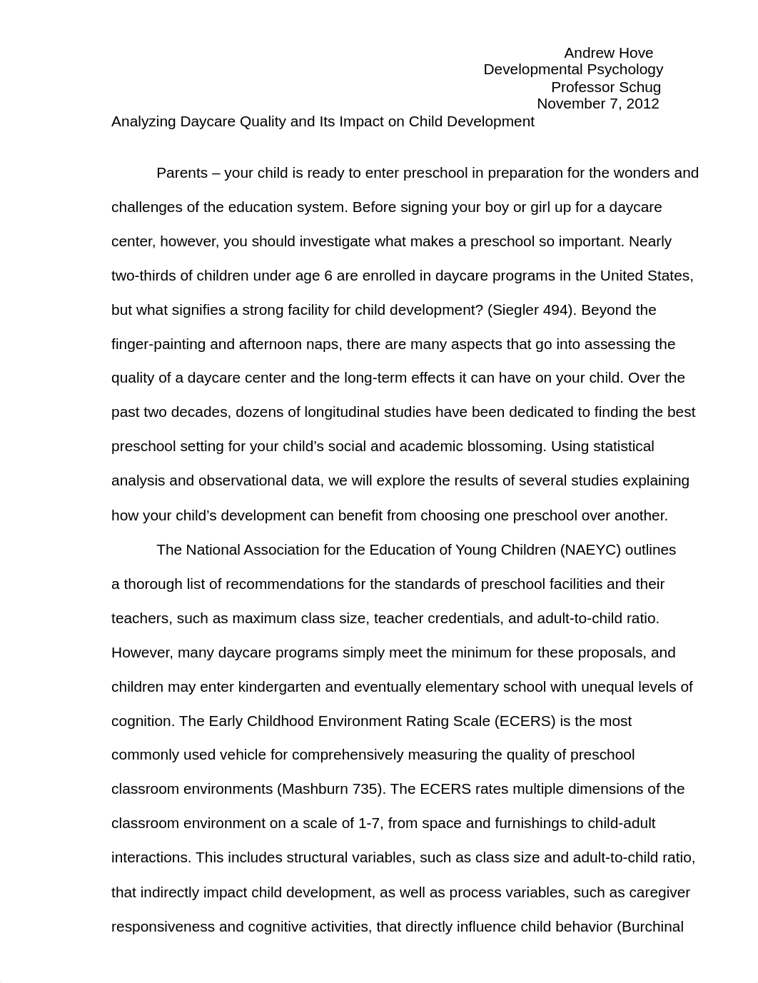 Analyzing Daycare Quality and its Impact on Child Development_dzfslt399ld_page1