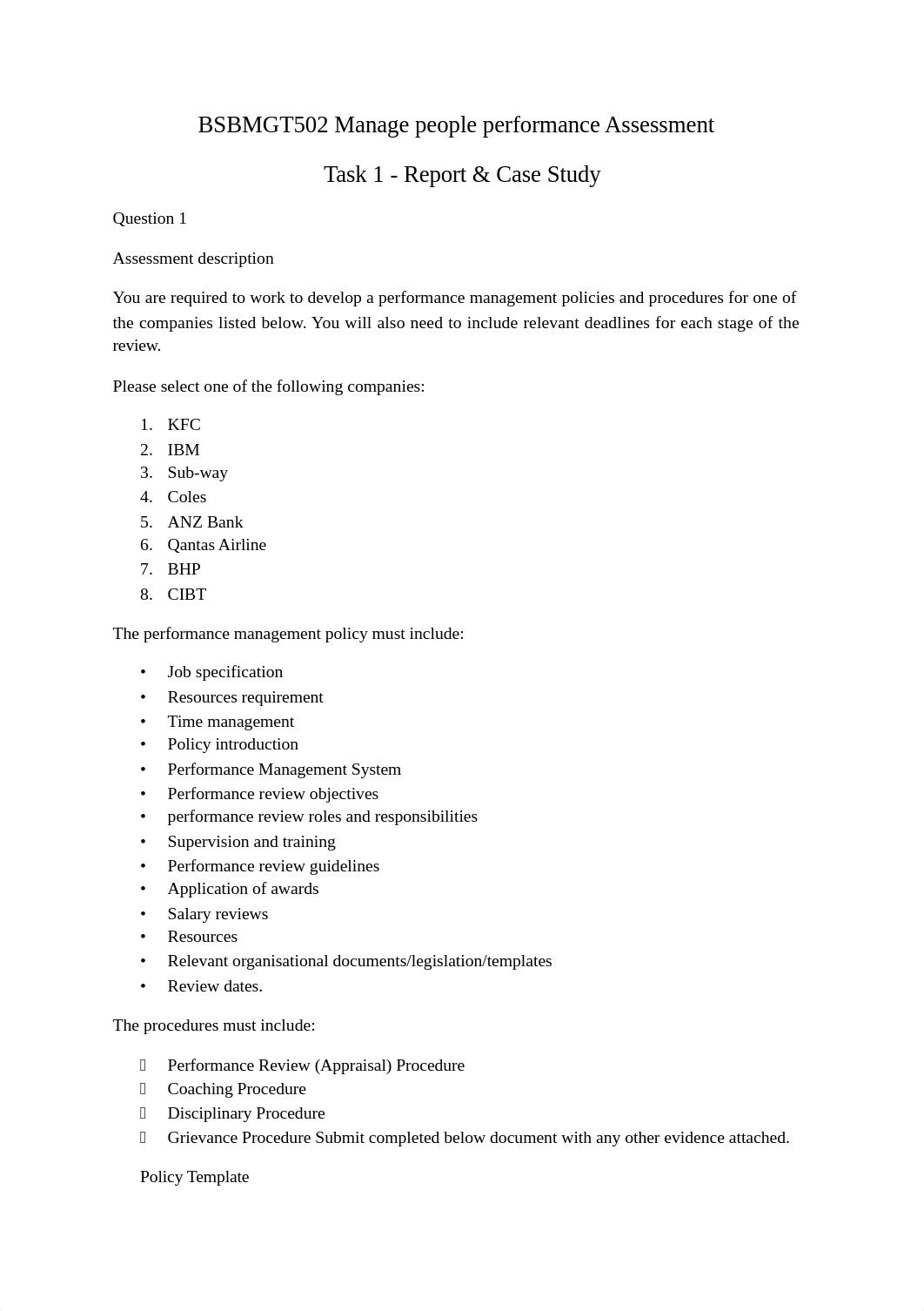 BSBMGT502 Manage people performance Assessment.docx_dzg1uslol4u_page1