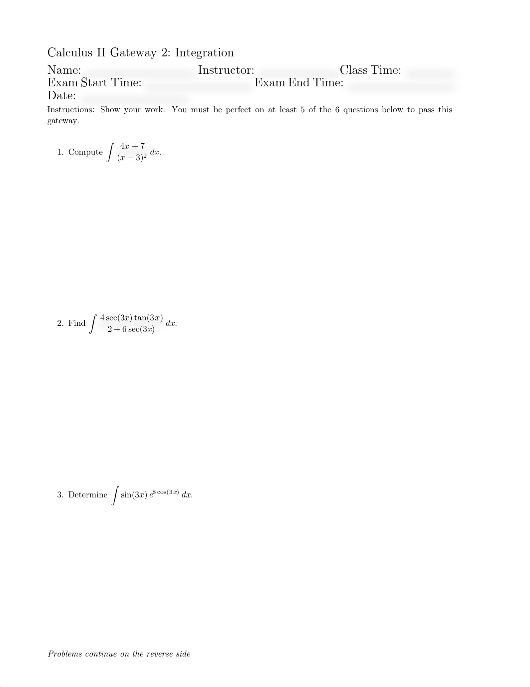 More Integration Samples - no solutions.pdf_dzg36pfyww0_page1