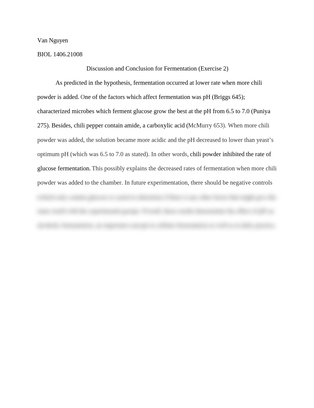 BIOL 1406.21008 - Van Nguyen - Discussion and Conclusion for Fermentation.docx_dzgszyog7f8_page1