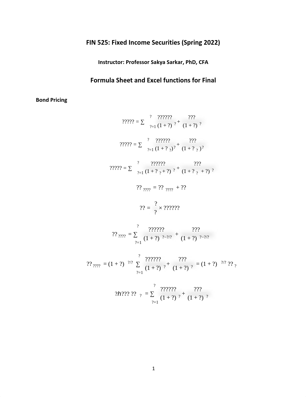 Formula Sheet and Excel functions for Final.pdf_dzgtuj2gcpv_page1