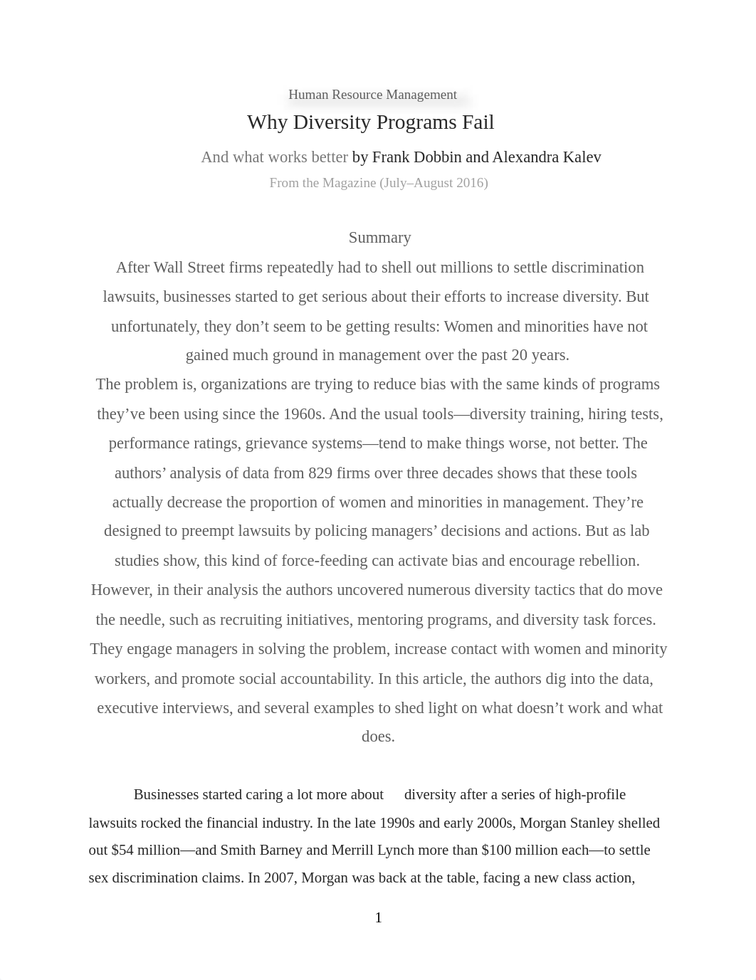 Why Diversity Programs Fail, by Frank Dobbin, Alexandra Kalev.pdf_dzh2tb1nkm0_page1