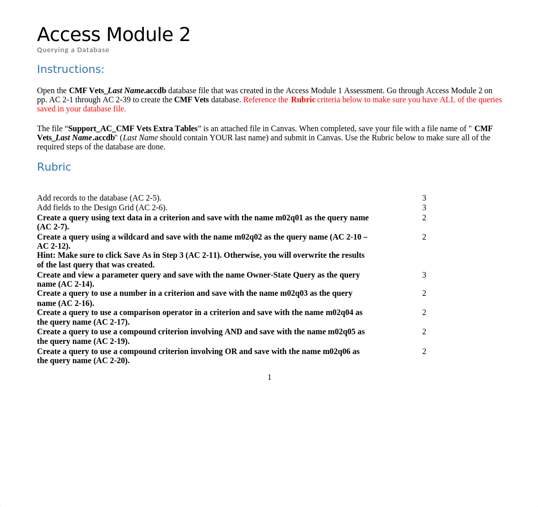 Access Module 2-Querying a Database-DL.docx_dzhdzyod4ul_page1