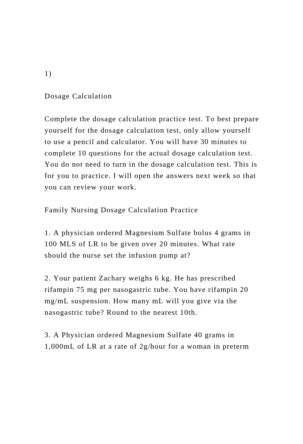 1)Dosage Calculation Complete the dosage calculation pra.docx_dzi3n9tbdl3_page2