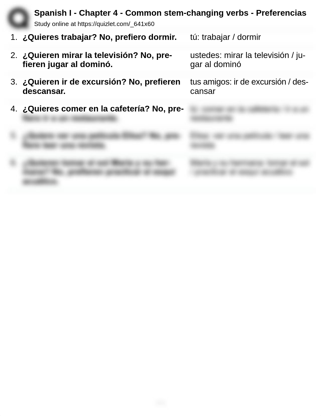 Spanish I - Chapter 4 - Common stem-changing verbs - Preferencias.pdf_dzj8outped4_page1