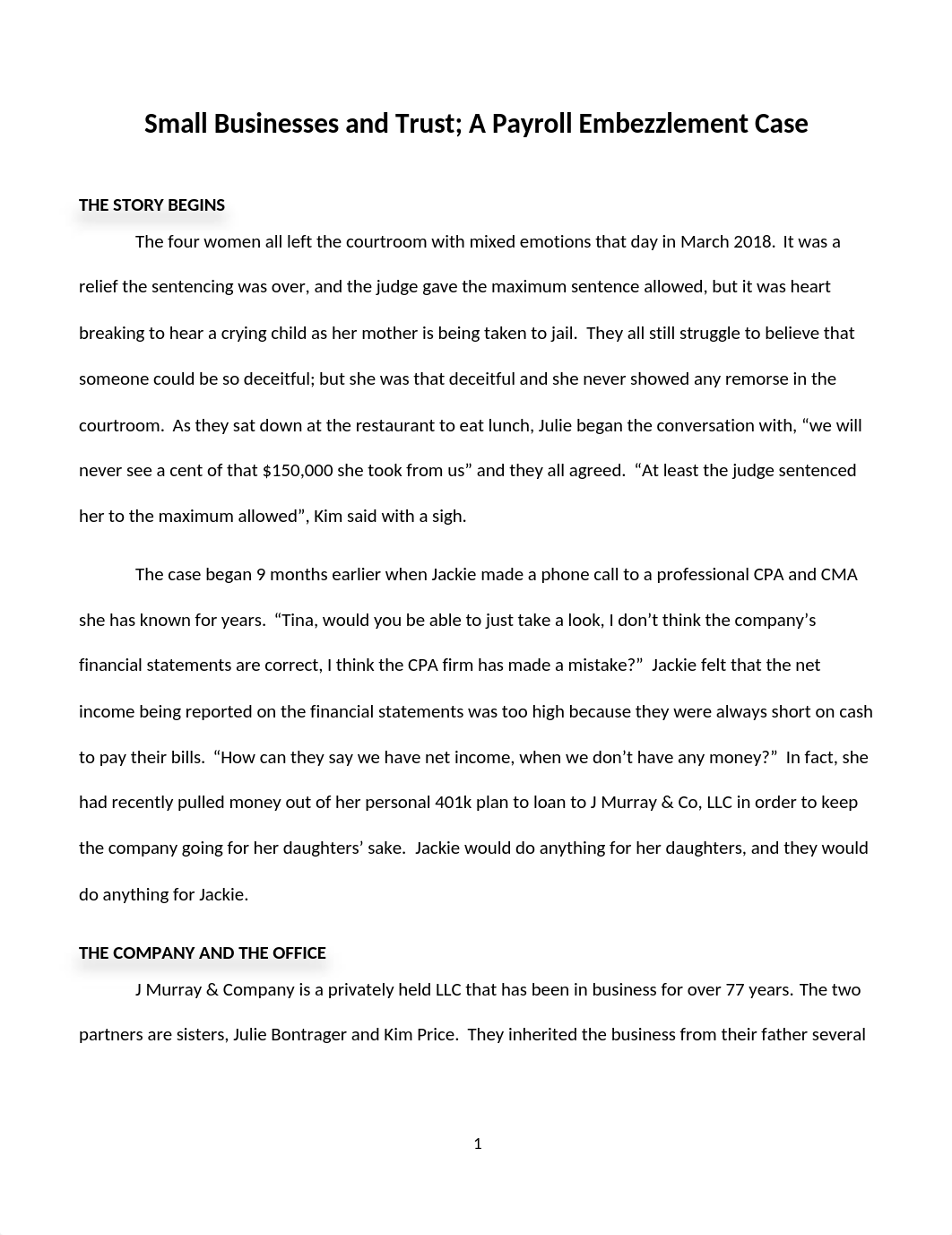 Payroll Embezzlement Case - Fall 2021 - THE CASE.docx_dzjczbjgxka_page1