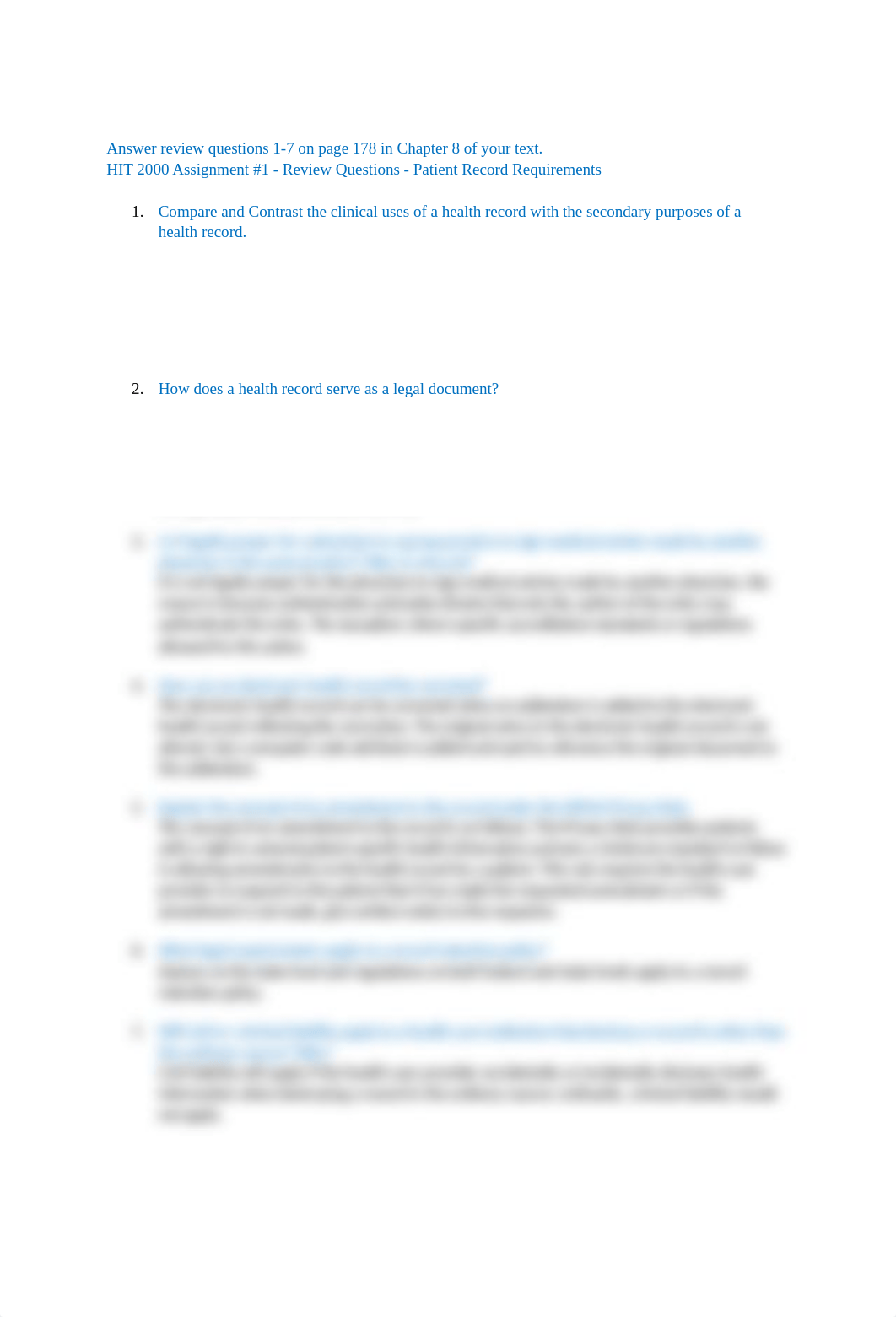 HIT 2000 Assignment #1 - Review Questions - Patient Record Requirements.docx_dzjdvbbva0y_page1