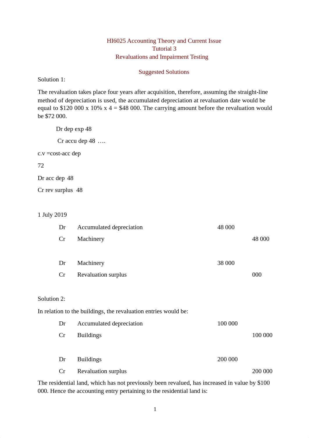 Tutorial 3 Revaluations and Impairment Testing of Non-Current Assets Solution .docx_dzkhezcjllv_page1