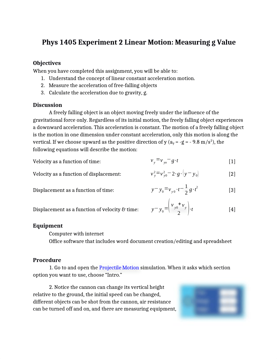 Phys 1405 Experiment 2 Linear Motion Answers.docx_dzlq2tffmen_page1