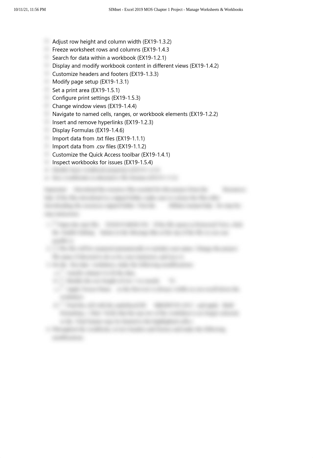 SIMnet - Excel 2019 MOS Chapter 1 Project - Manage Worksheets & Workbooks.pdf_dzluf8hdfyt_page2