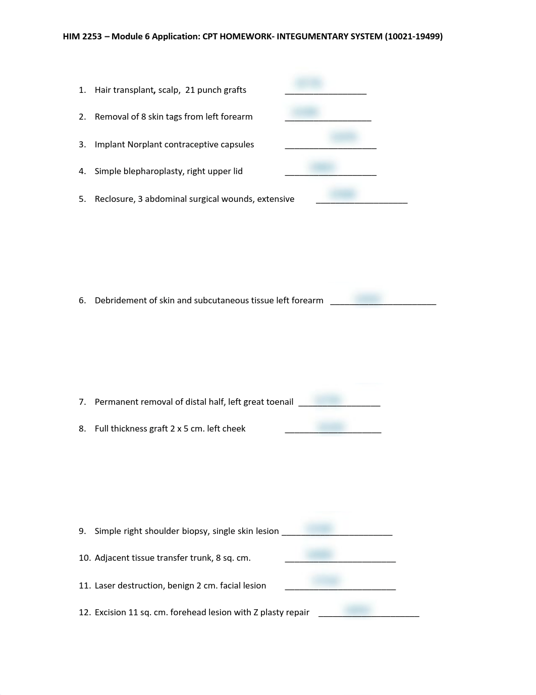 Module 6 Application A - CPT Integumentary Homework.pdf_dzm7uljnp46_page1