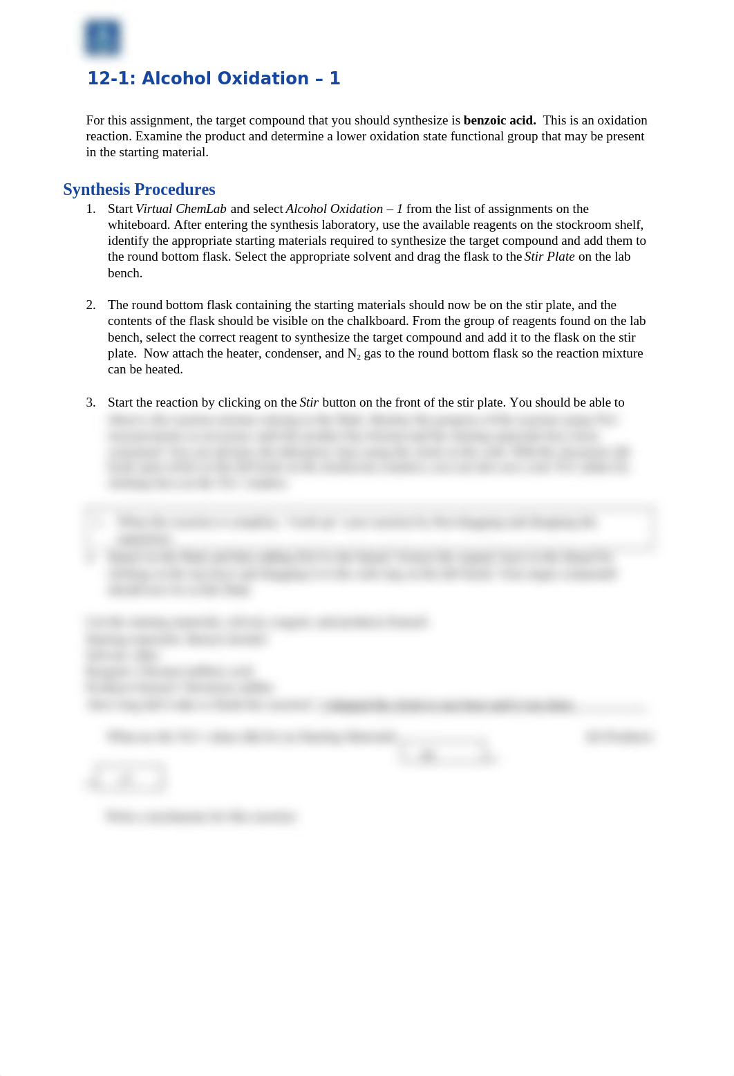 12-1 Alcohol Oxidation 1 Lab Repor.docx_dzmwvgbs75y_page1