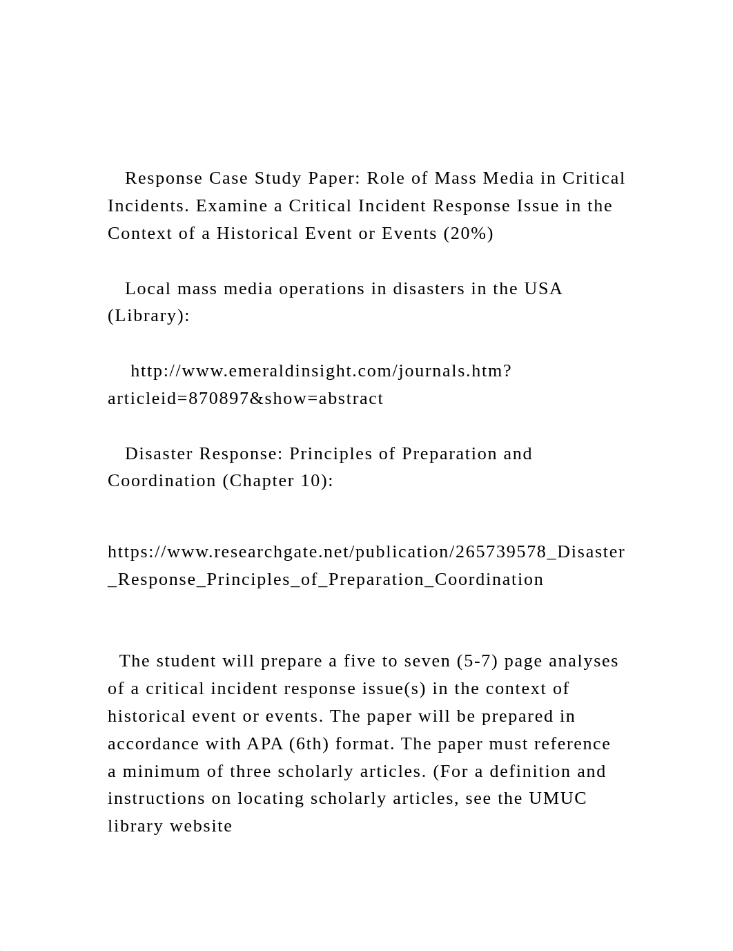 Response Case Study Paper Role of Mass Media in Critical Inci.docx_dzmxtxofv52_page1