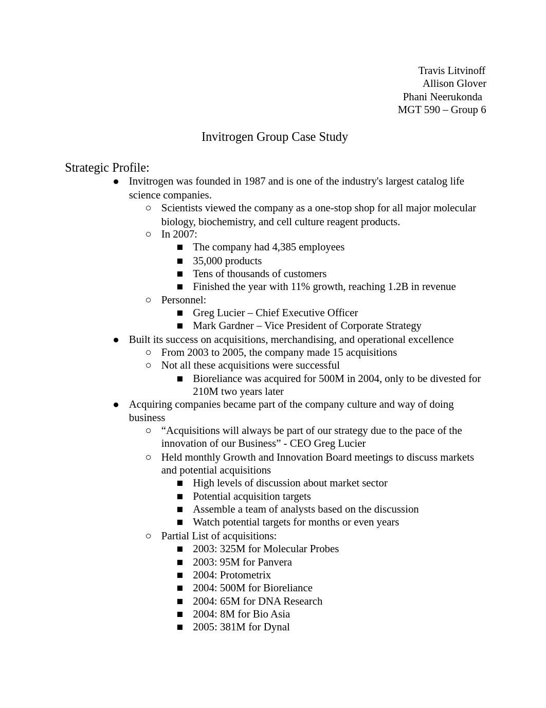 MGT 590 - Group 6 - Invitrogen Case Study - FINAL.docx_dzn03owlvf9_page1