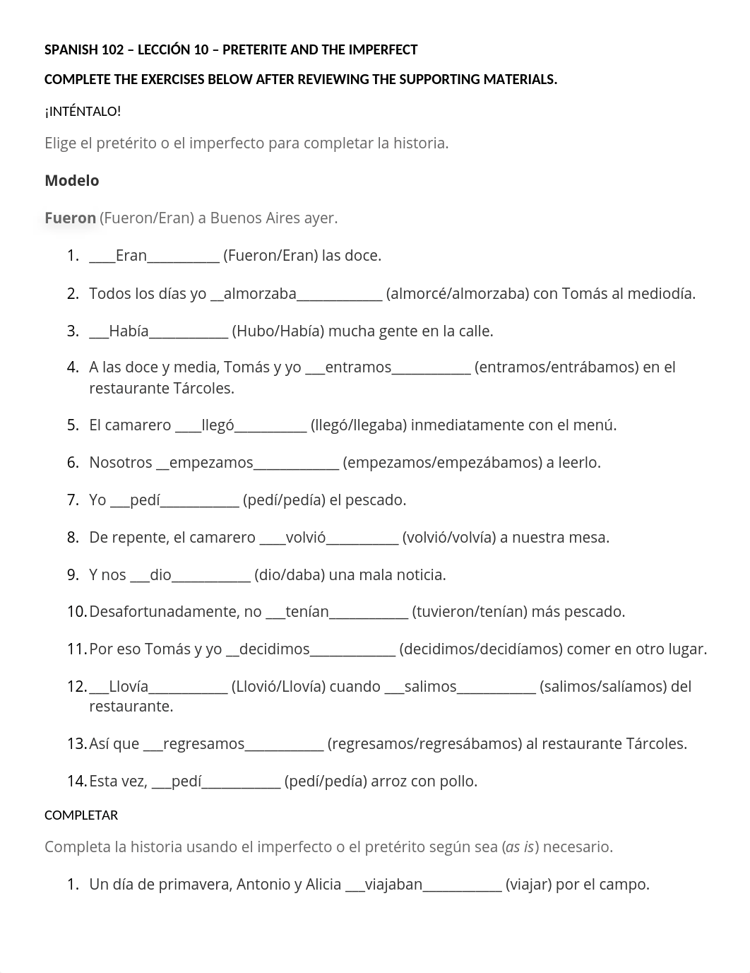 Leccion 10 - Preterite and Imperfect - Practice - Kaila Parent.docx_dznf7ygdnl8_page1