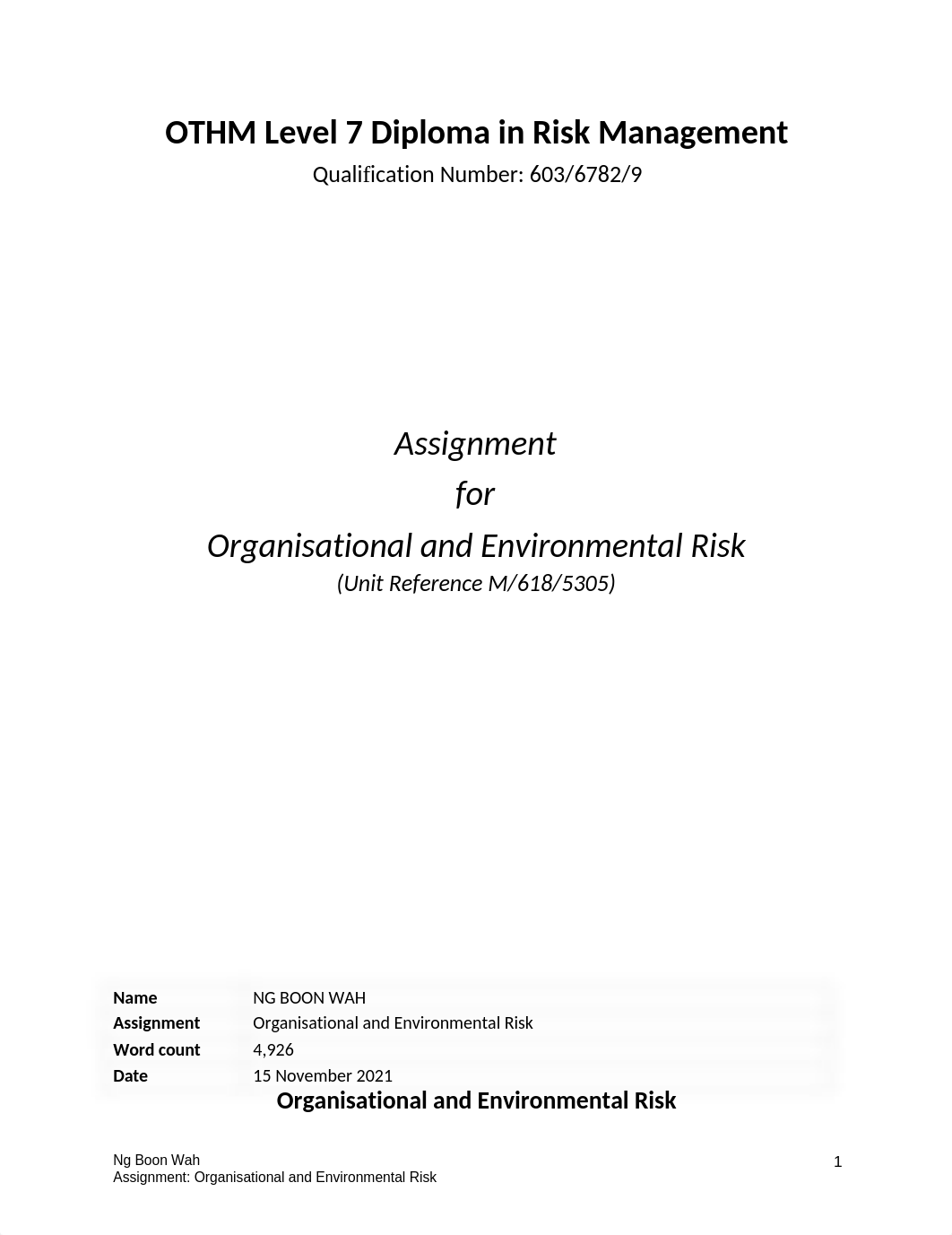 4th Assignment - Organisational and Environmental Risk.docx_dznnwj1ao5j_page1