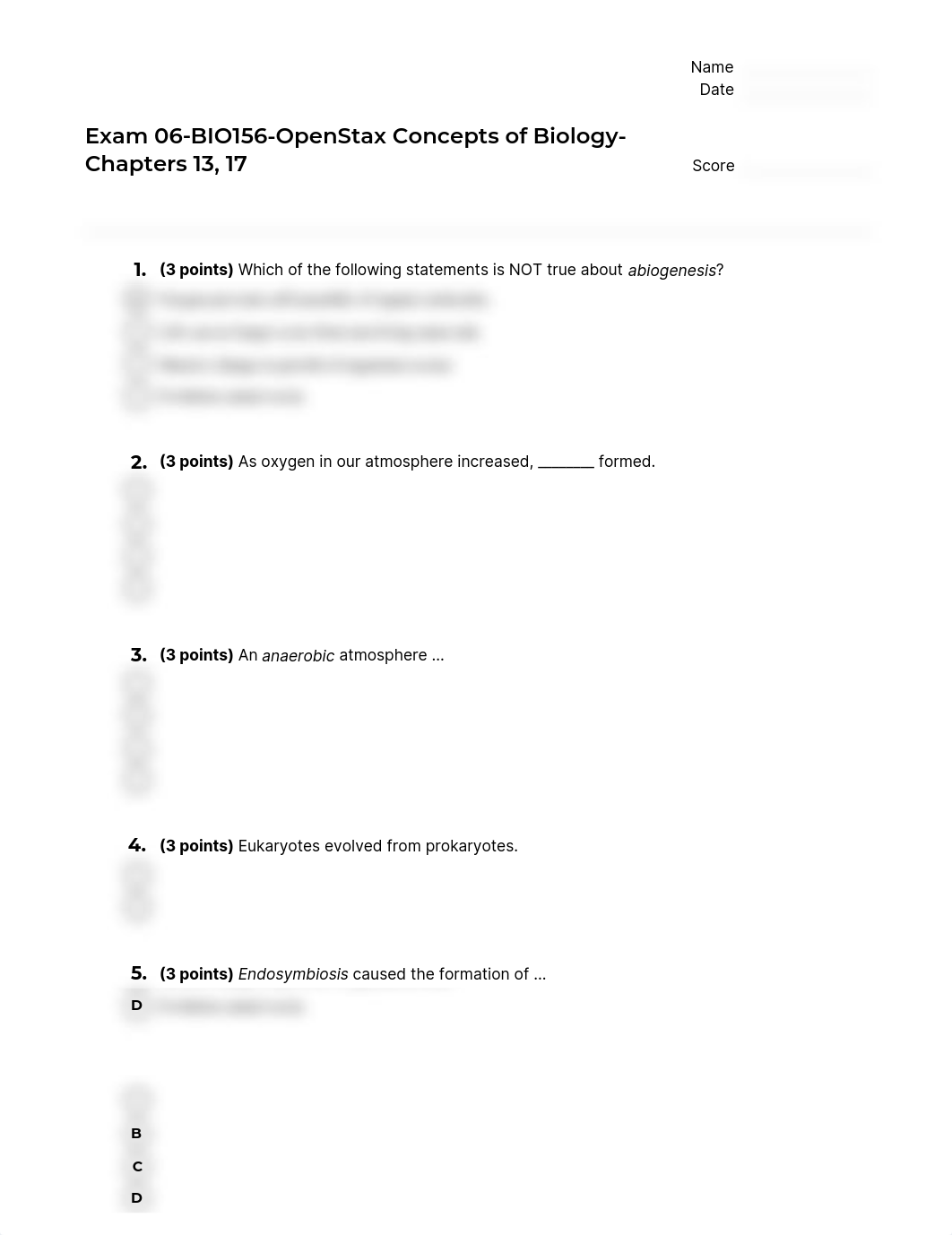 Exam 06-BIO156-OpenStax Concepts of Biology-Chapters 13, 17.pdf_dzo9zkplwgo_page1