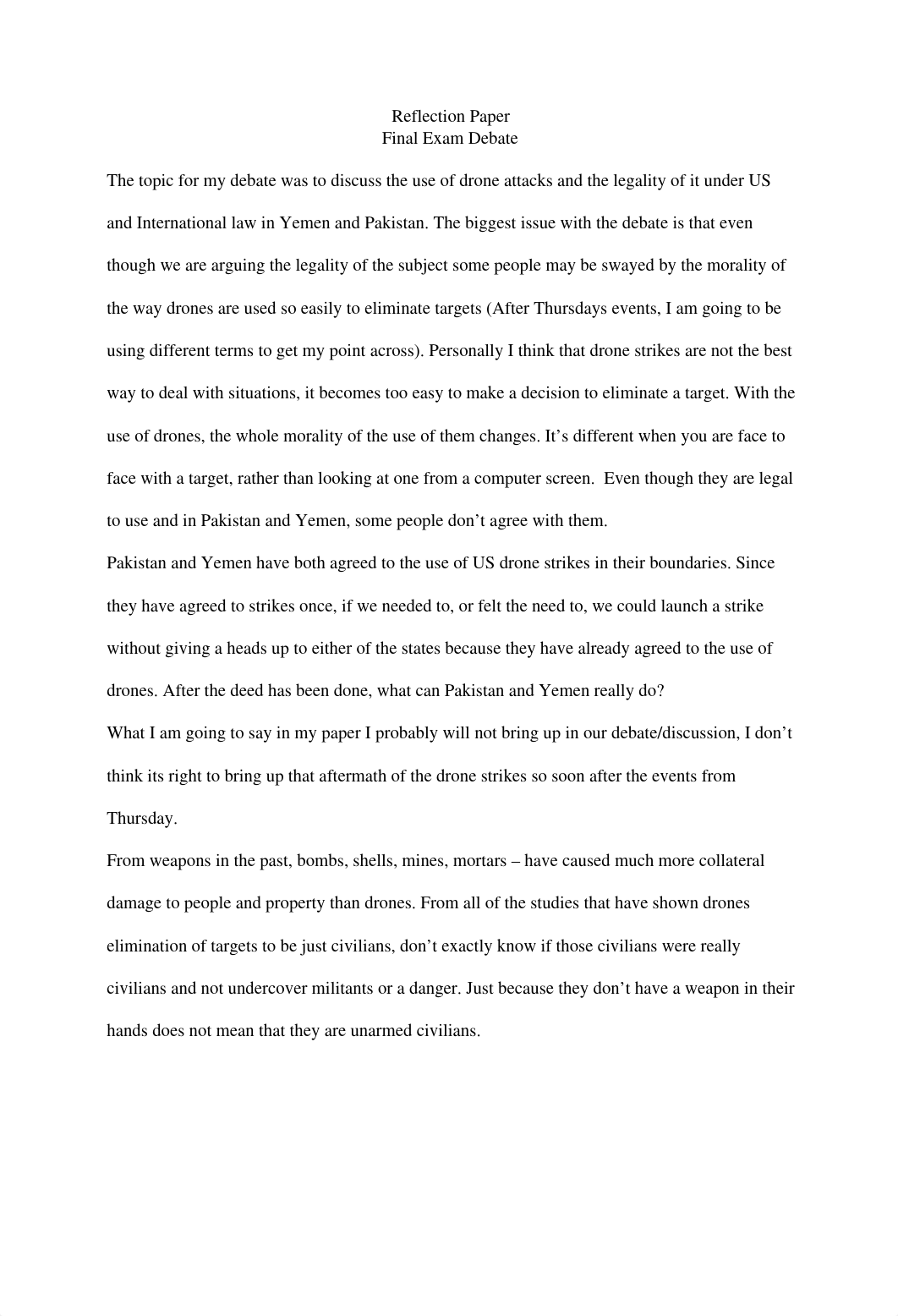 Reflection Essay~ Final Exam Debate_dzoc6o9rps5_page1