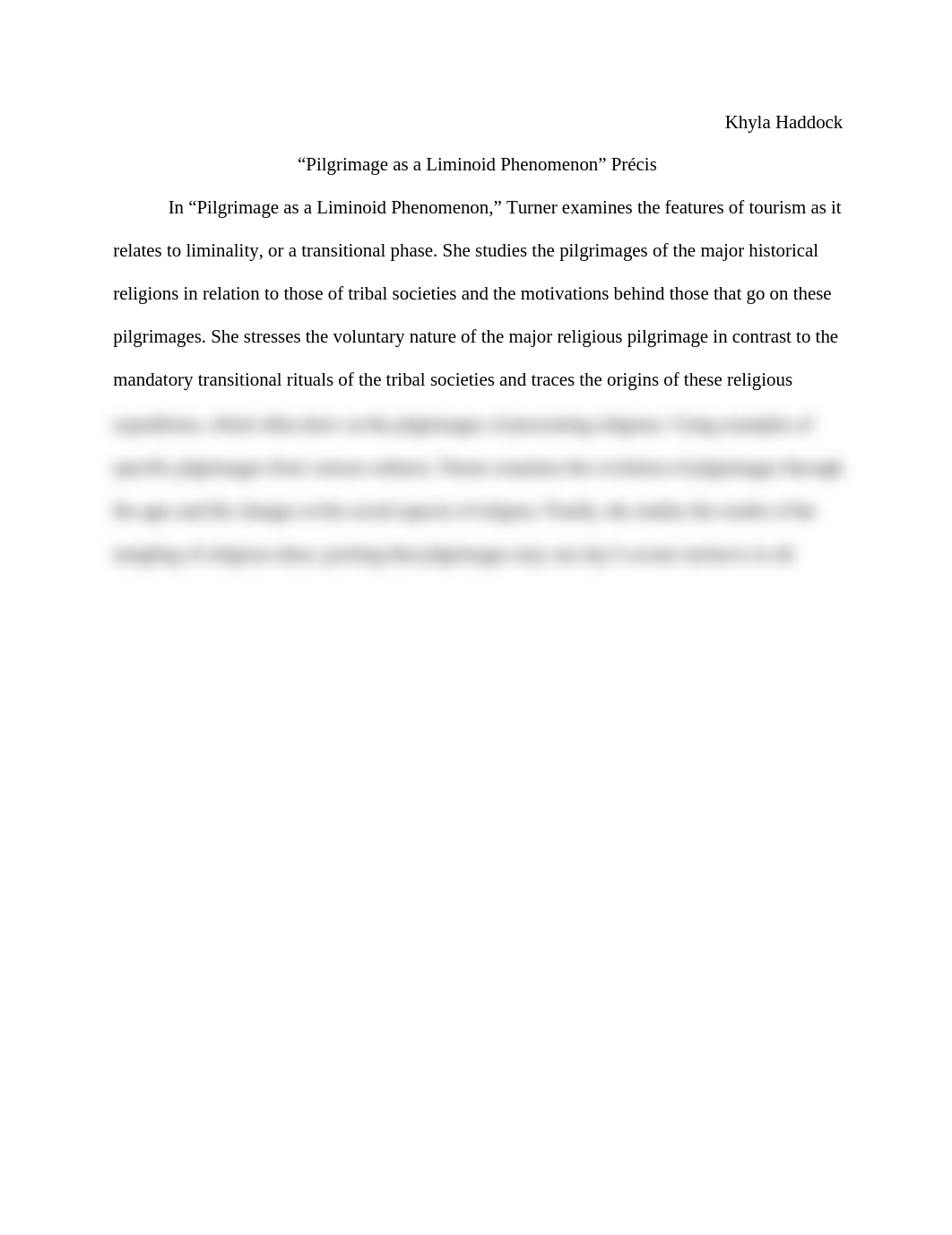 "Pilgrimage as a Liminoid Phenomenon" Précis_dzp2v72ac88_page1