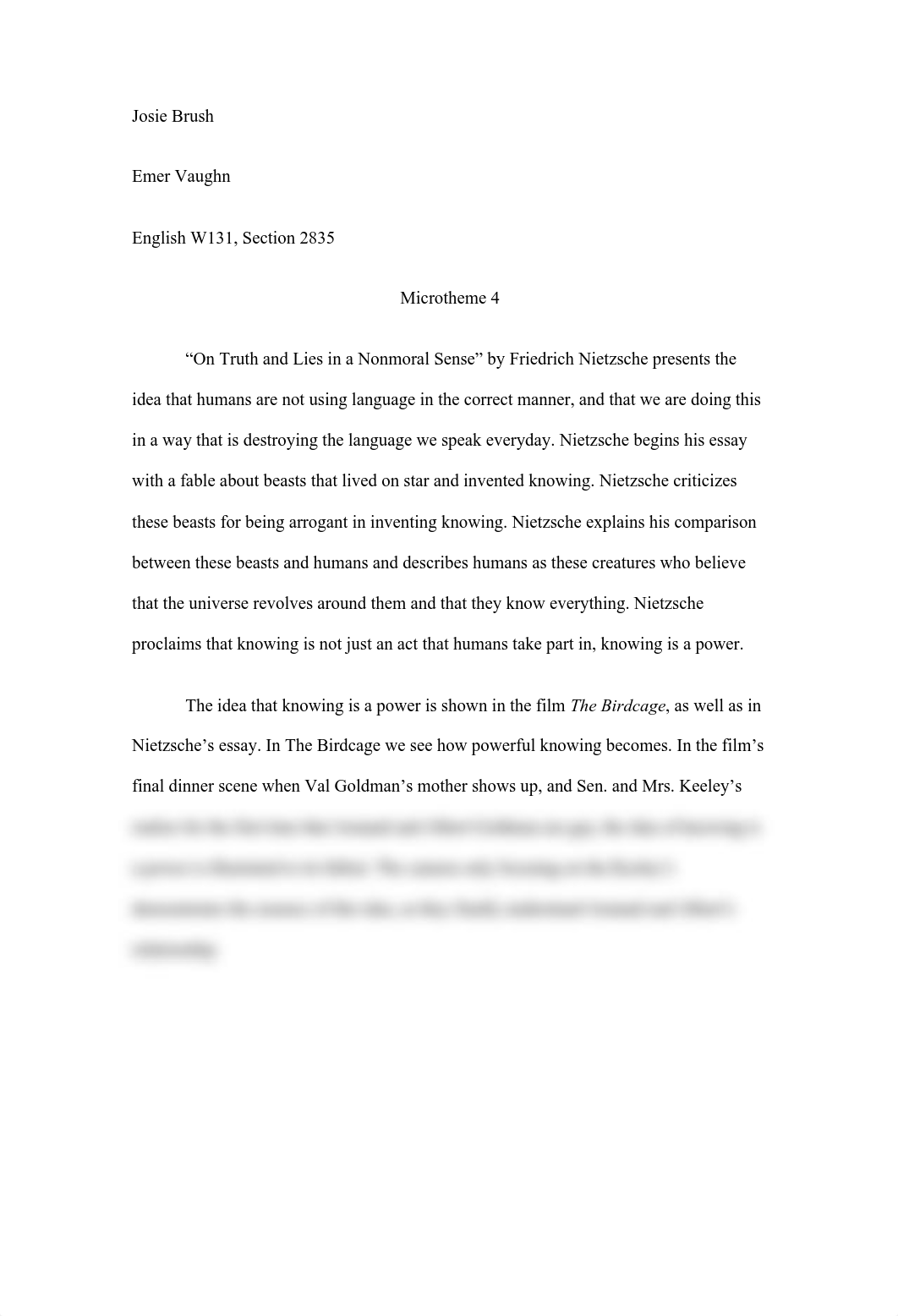 W131 Comparing Nietzsche and The Birdcage Essay_dzp7bm4cpnr_page1