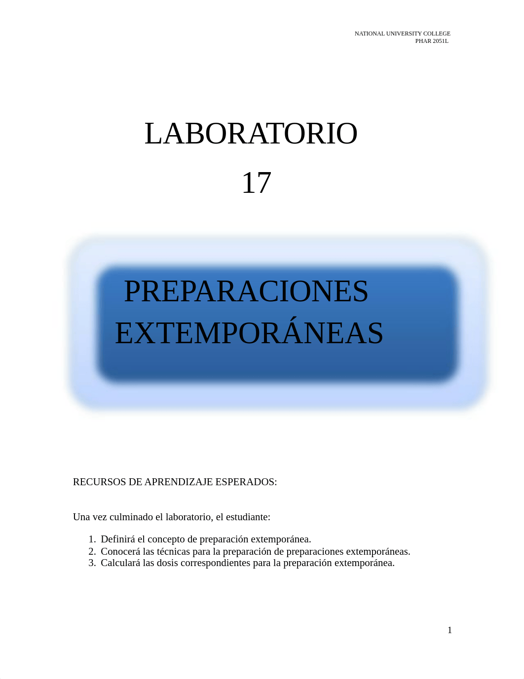 Laboratorio #17 de PHAR 2051-L Preparaciones Extemporáneas.docx_dzpl9ye92hr_page1