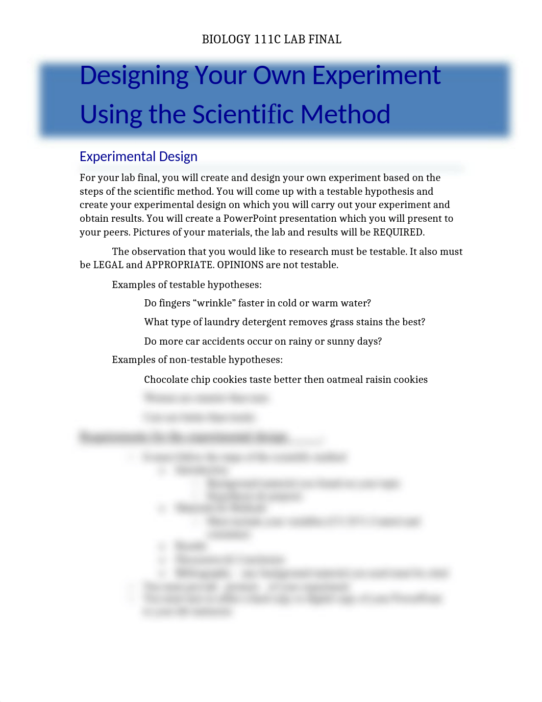 Designing Your Own Experiment BIOL 111C FINAL LAB EXAM - Copy.docx_dzqbqtgeil2_page1