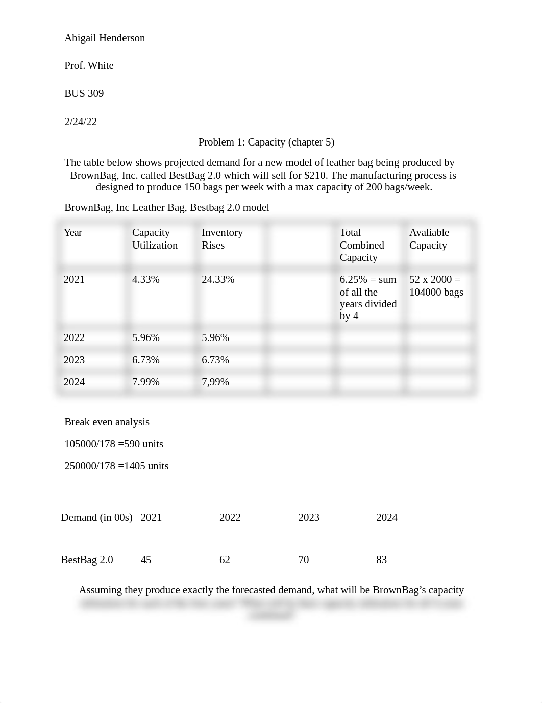 BrownBag Inc._ Capacity and Breakeven Analysis Abigail Henderson.docx_dzrllqj6qez_page1