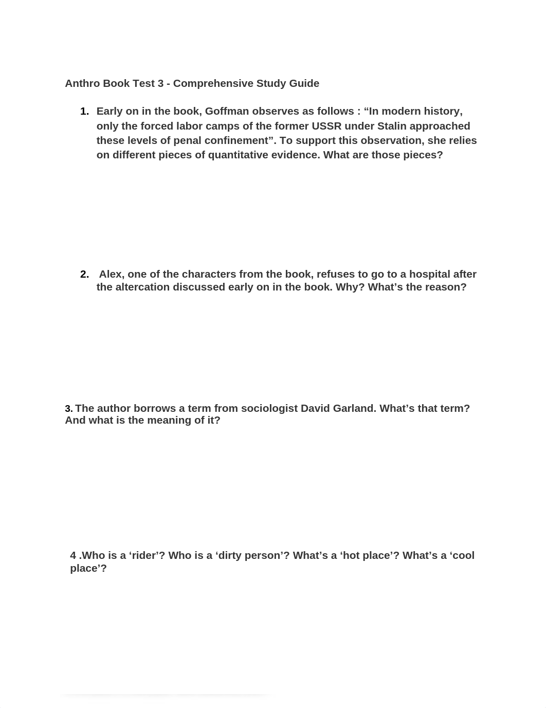 Book Test 3 -On the Run (Alice Goffman)  Comprehensive Study Guide.docx_dzrlynevgfq_page1