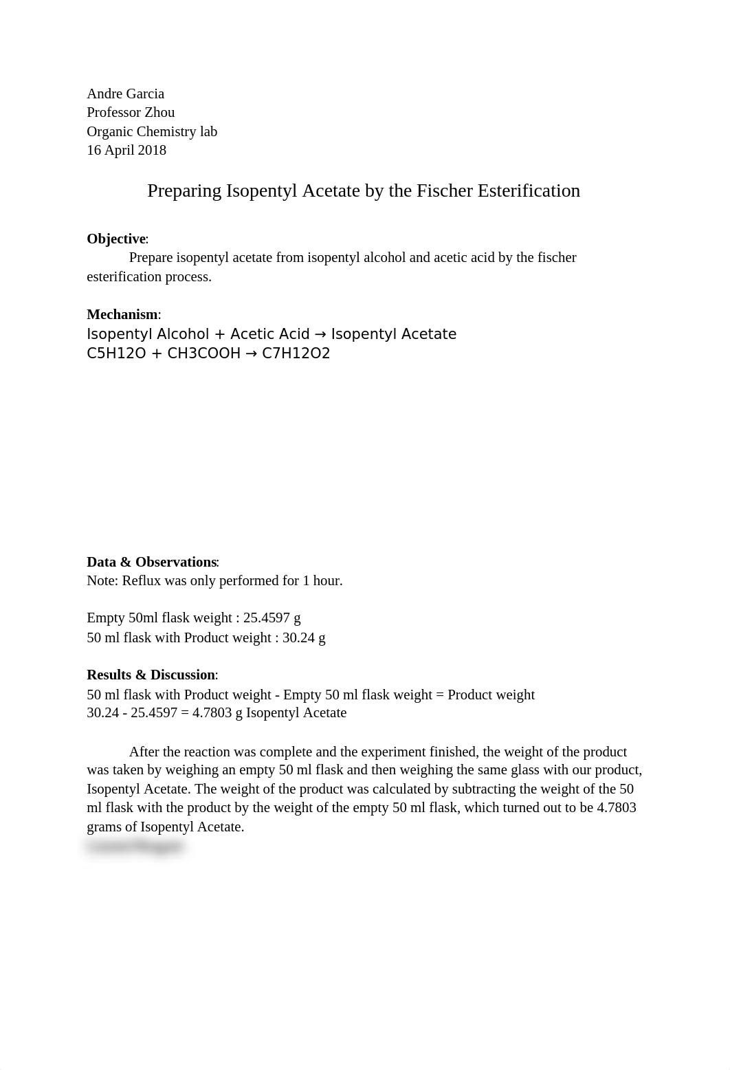 Preparing Isopentyl Acetate by the Fischer Esterification_dzryshyl66p_page1