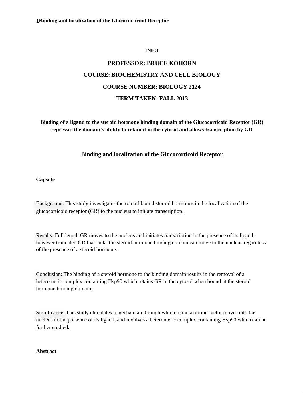 Biochem Lab Binding and localization of the Glucocorticoid Receptor_dzs1u2apcxc_page1