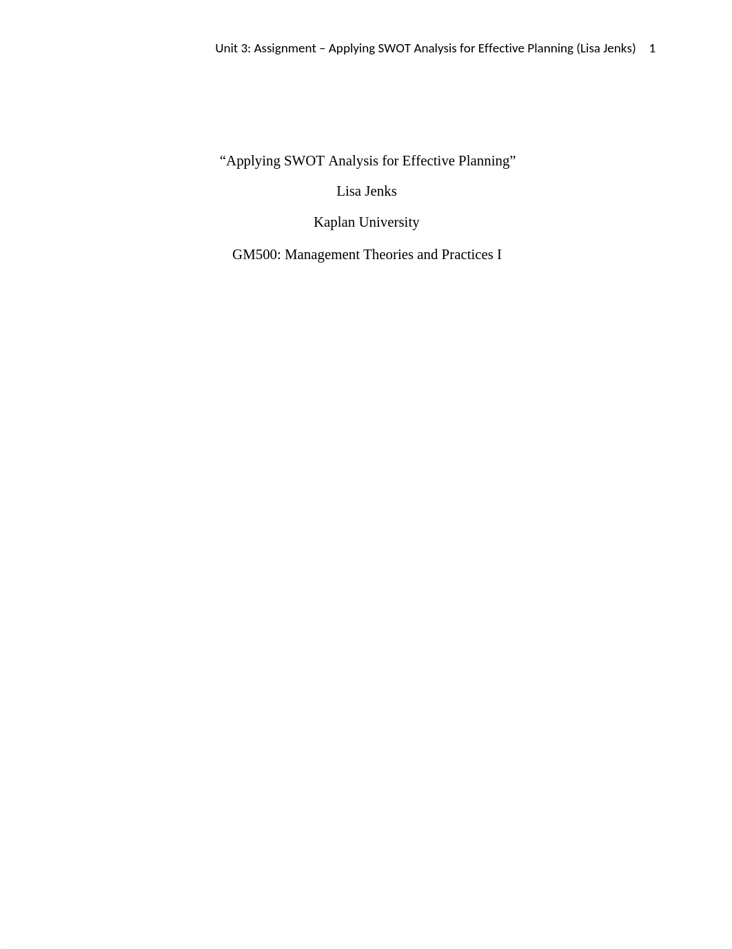 Unit 3 Applying SWOT Analysis for Effective Planning.docx_dzsevithew1_page1
