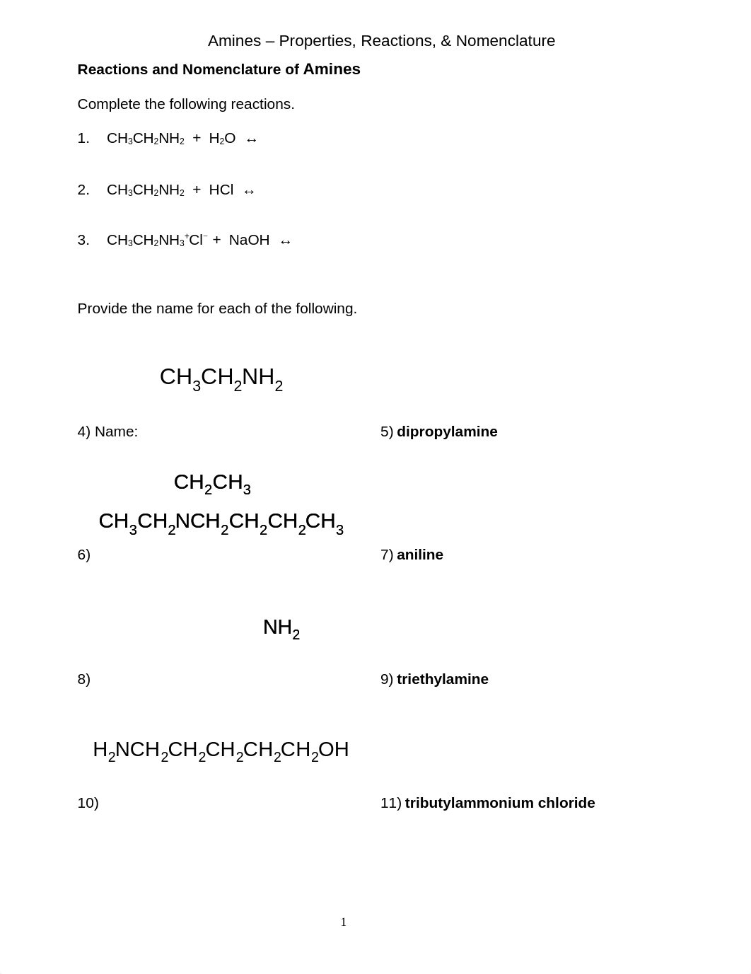 OCA #19 - Amines - Reactions and Nomenclature_dzsq143sajs_page1