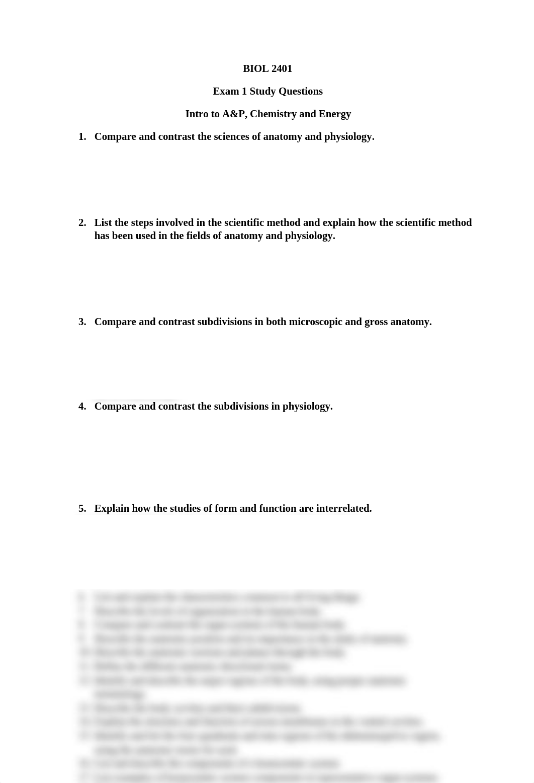 BIOL 2401 Exam 1 Study Questions - Intro to A&P, Chemistry and Energy.doc_dztc7ywzcmq_page1